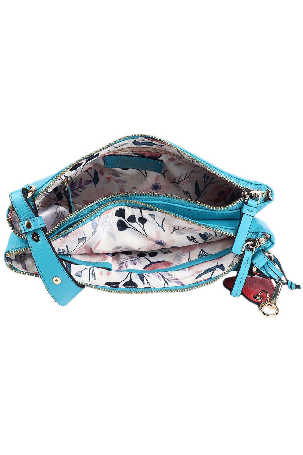 Light Blue Ashwood Leather Light Blue 'Squisita' Two Sections Real Leather Shoulder Bag, Image 4 of 4