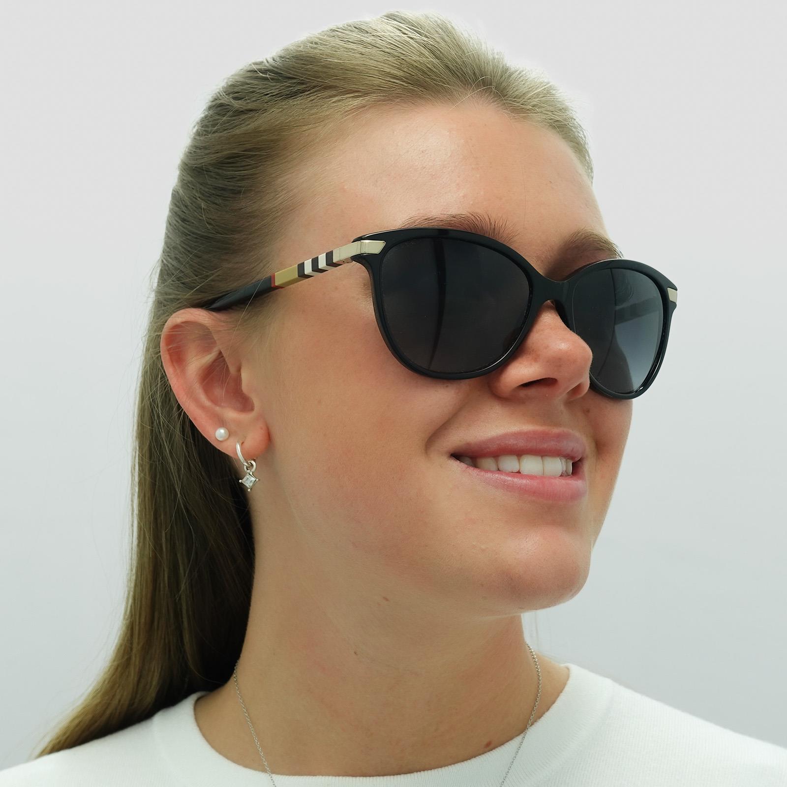 Black Cat Eye Black With Gold Detailing Grey Gradient BE4216 Sunglasses, Image 5 of 7