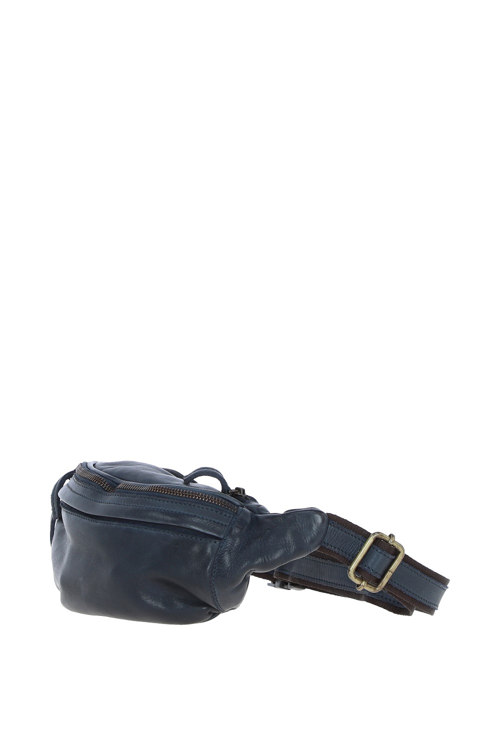 Navy Real Leather Unisex Bum Bag, Image 3 of 5