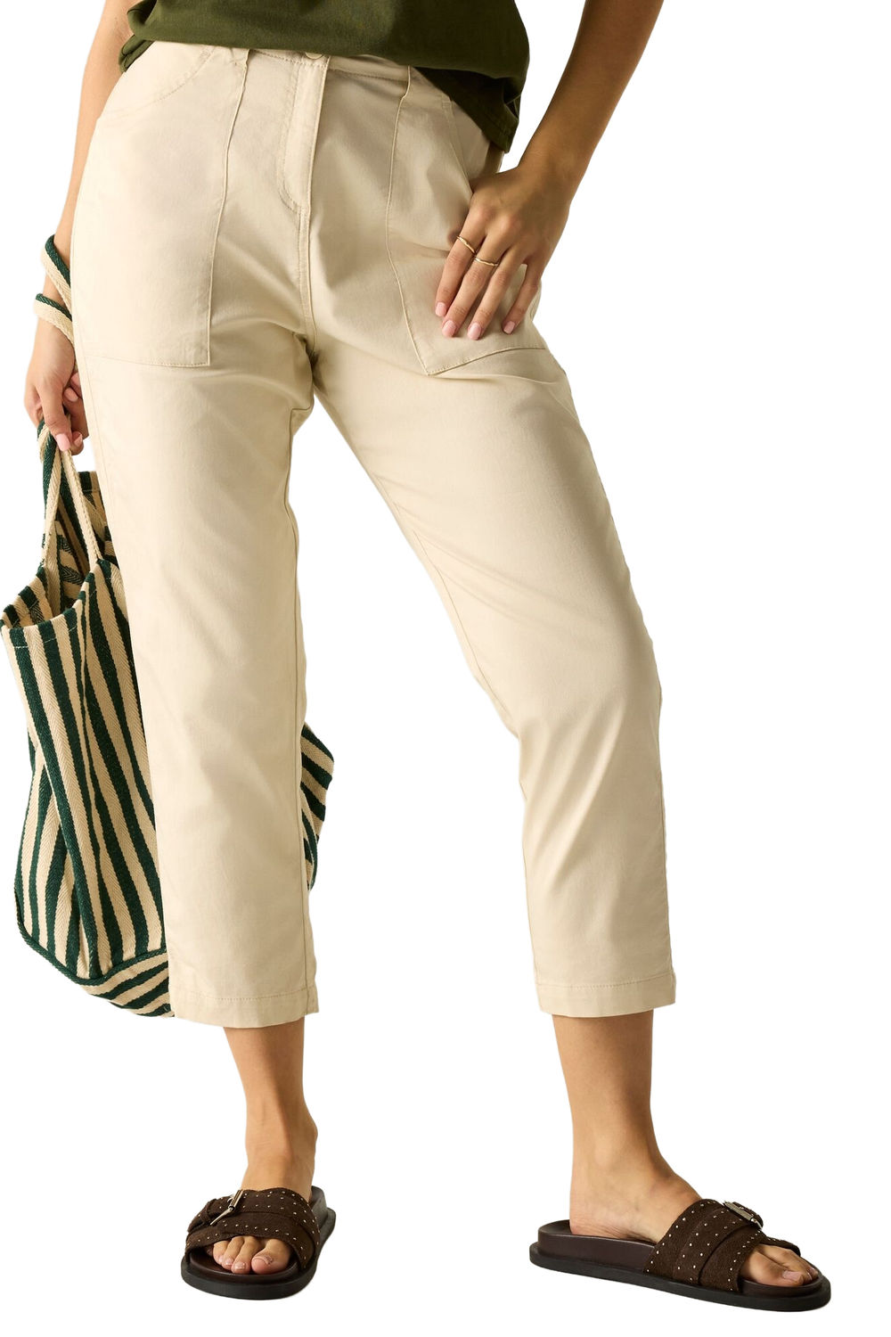 Cream Shorebella Capri Trousers, Image 4 of 4