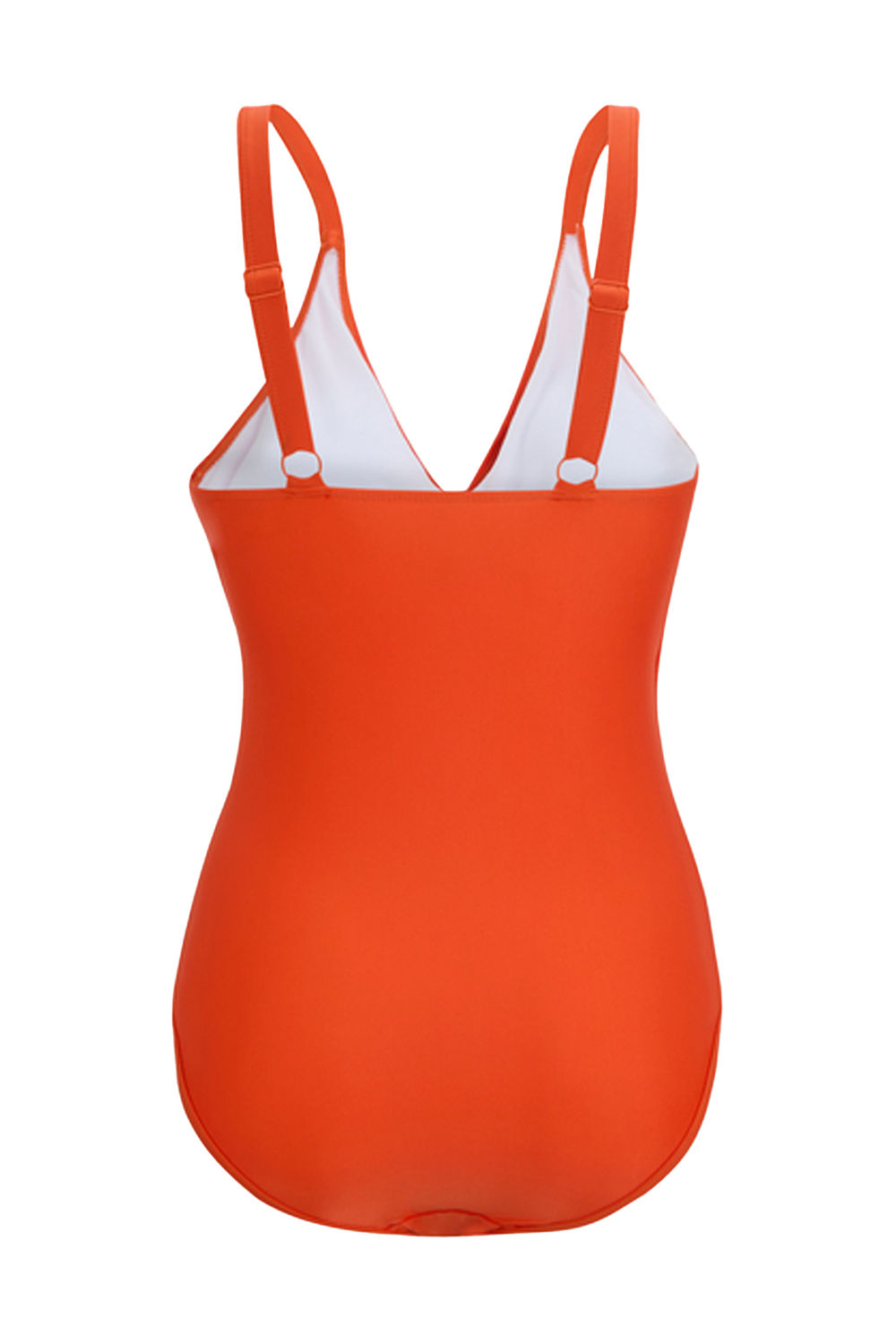 Orange Baylenne Plain One Piece Swimsuit, Image 2 of 3