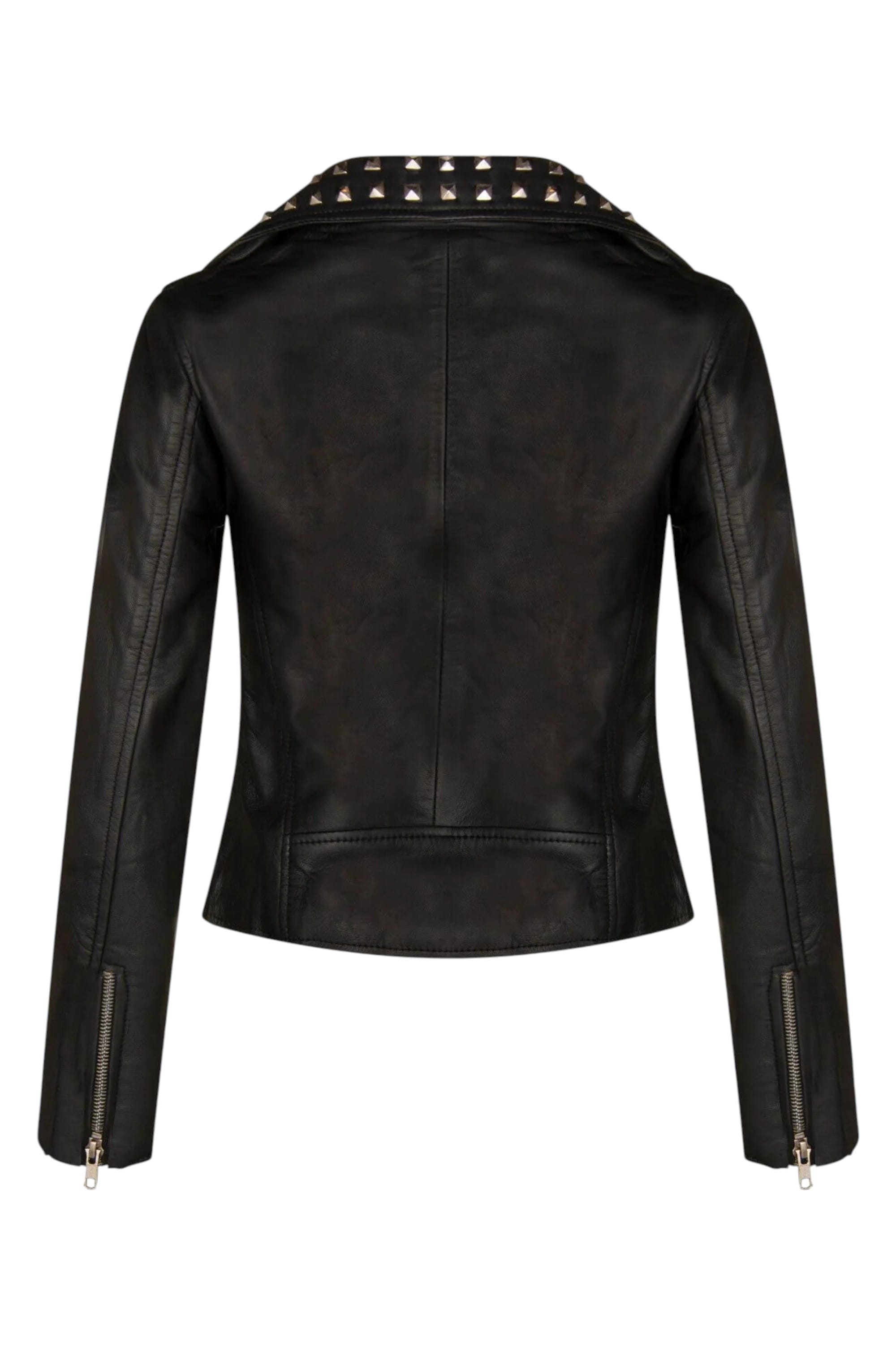 Black Gothic Biker Stud Leather Jacket -Bilbao, Image 4 of 4