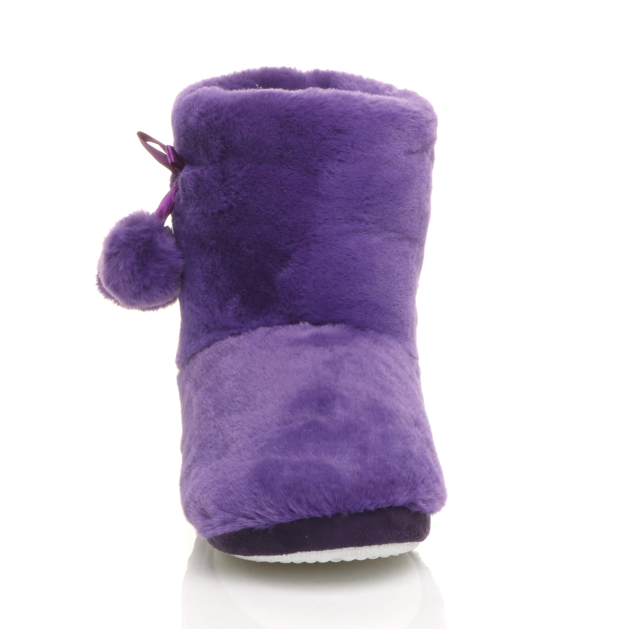 Purple AJVANI Purple Faux Fur Lined Slip On Memory Foam Mules Slippers, Image 6 of 6