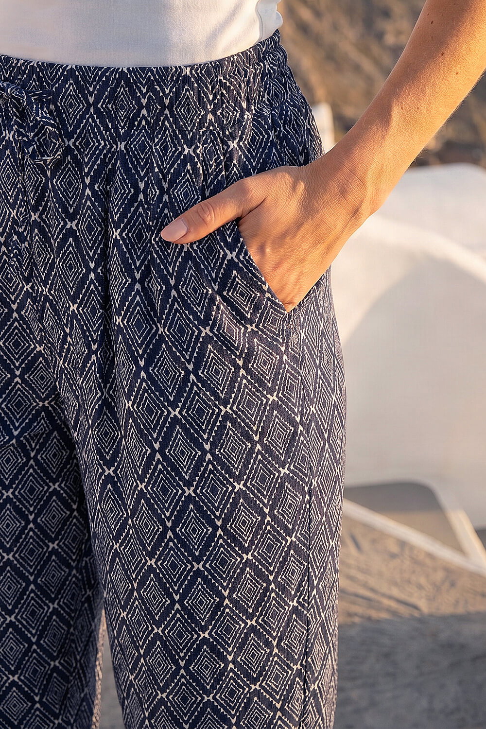 Classic Aztec Print Stretch Trouser, Image 5 of 4