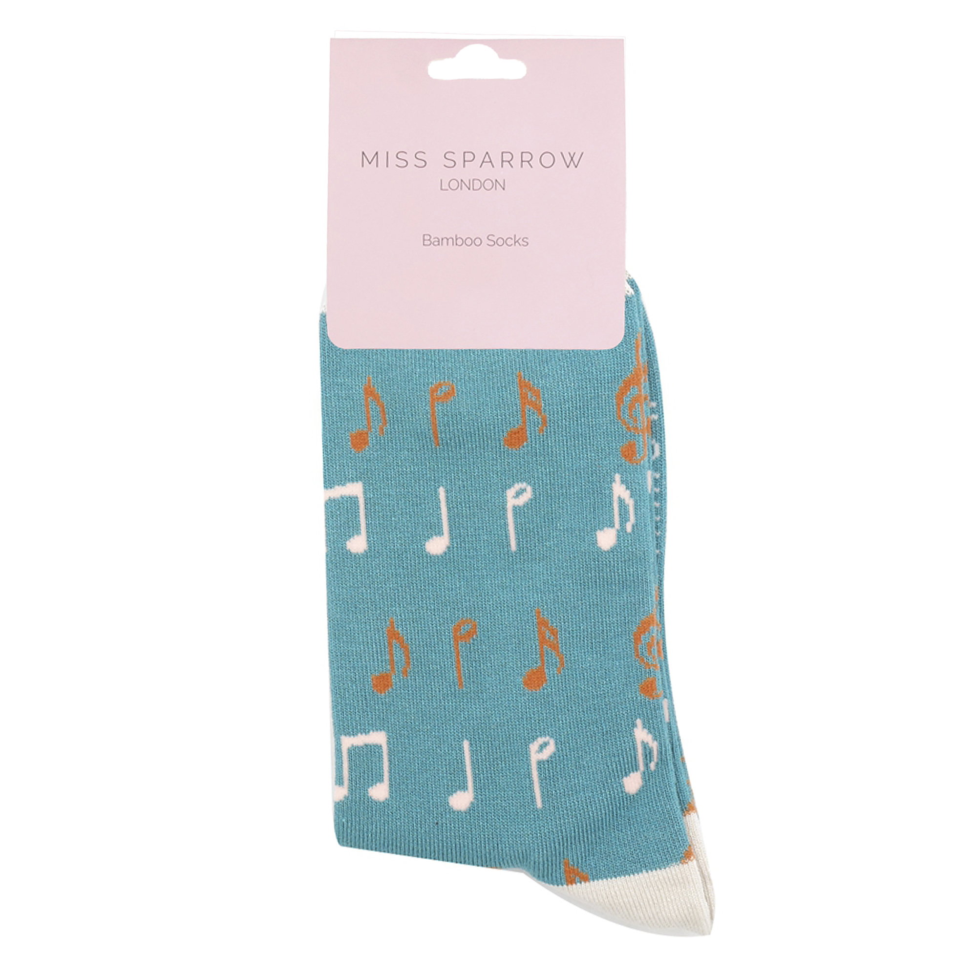 Teal 1 Pack Ladies Novelty Patterned Bamboo Socks, Image 3 of 3
