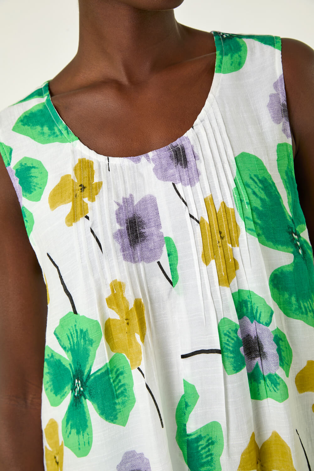 Green Abstract Print Overlay Top, Image 6 of 5