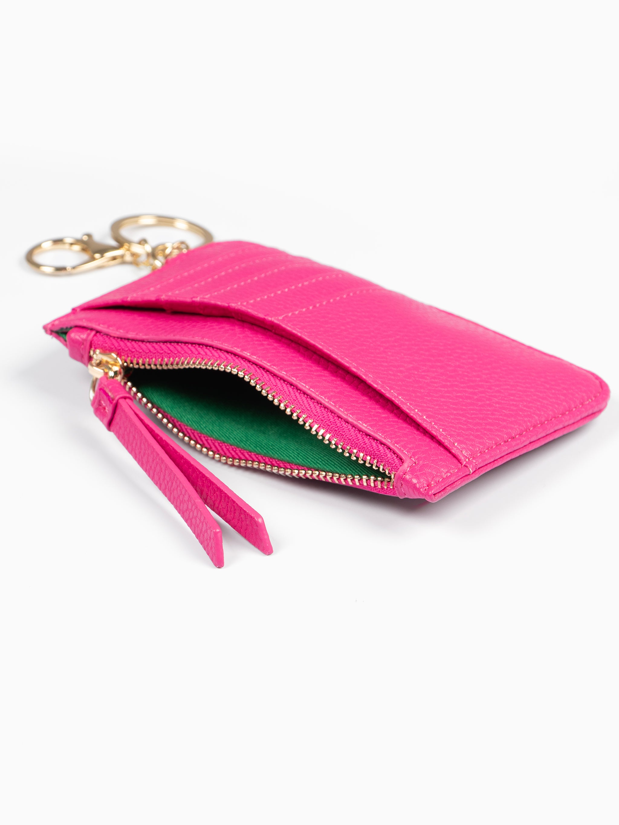 Fuchsia Faux Leather Card Holder Wallet, Image 2 of 2