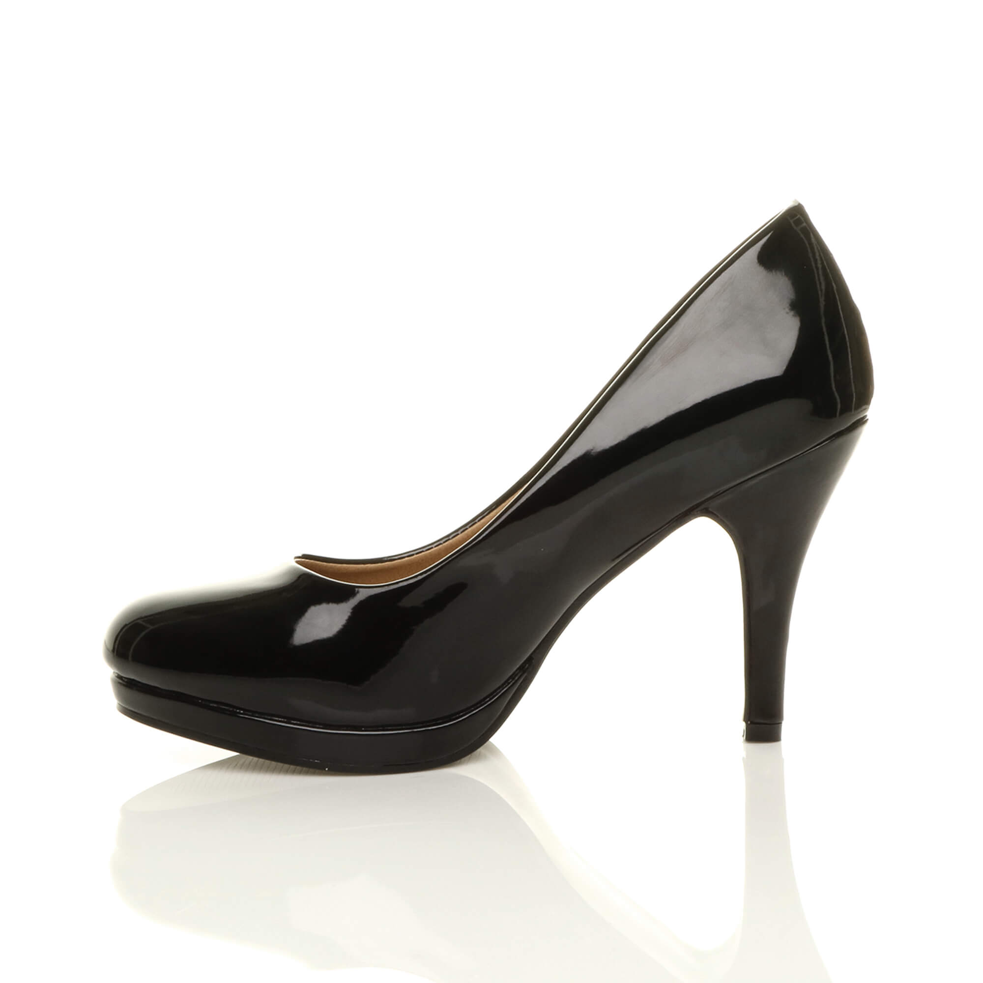 Black High Heel Court Shoes, Image 3 of 6