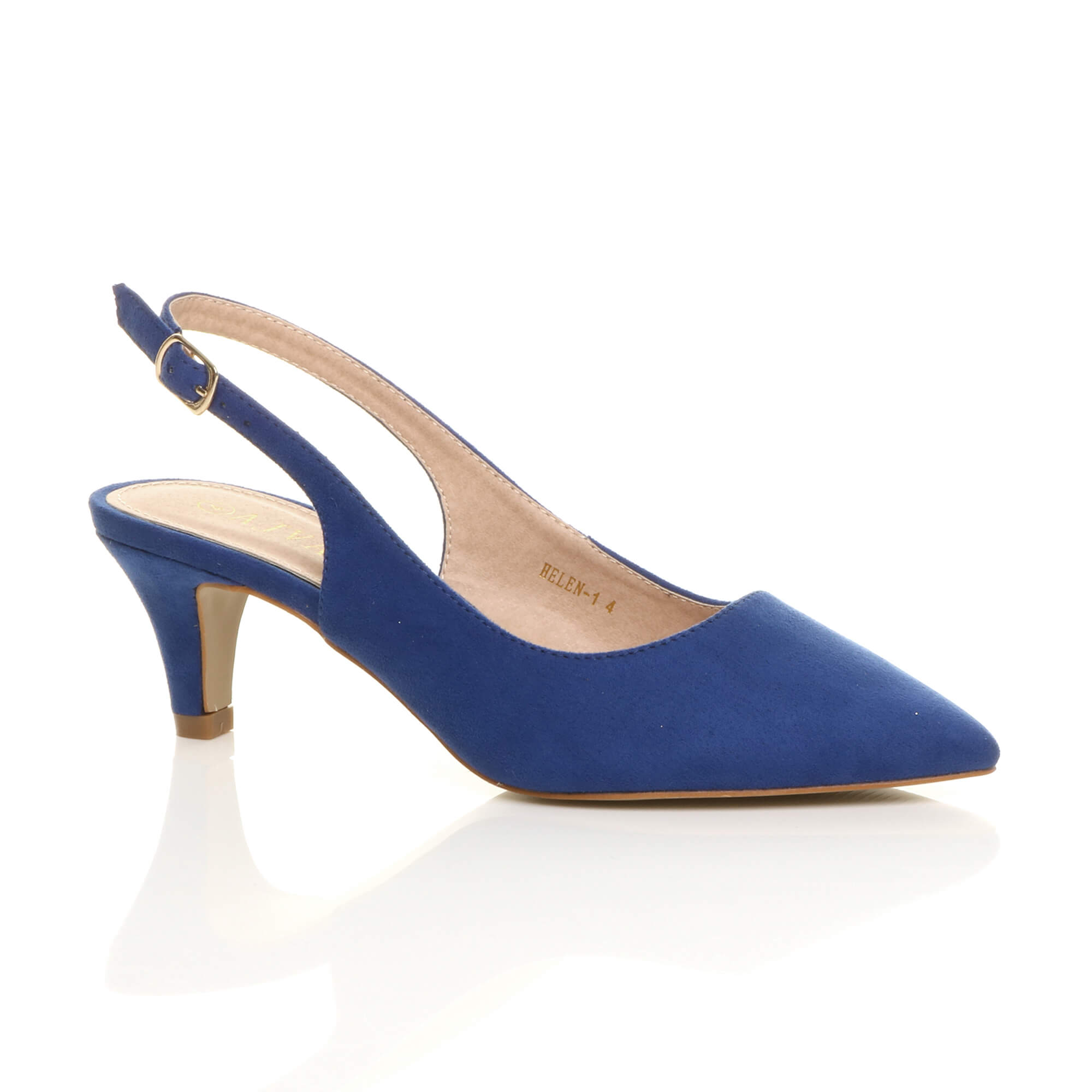 Royal Blue AJVANI Royal Blue Mid Heel Slingback Pointed Toe Court Shoes, Image 1 of 6
