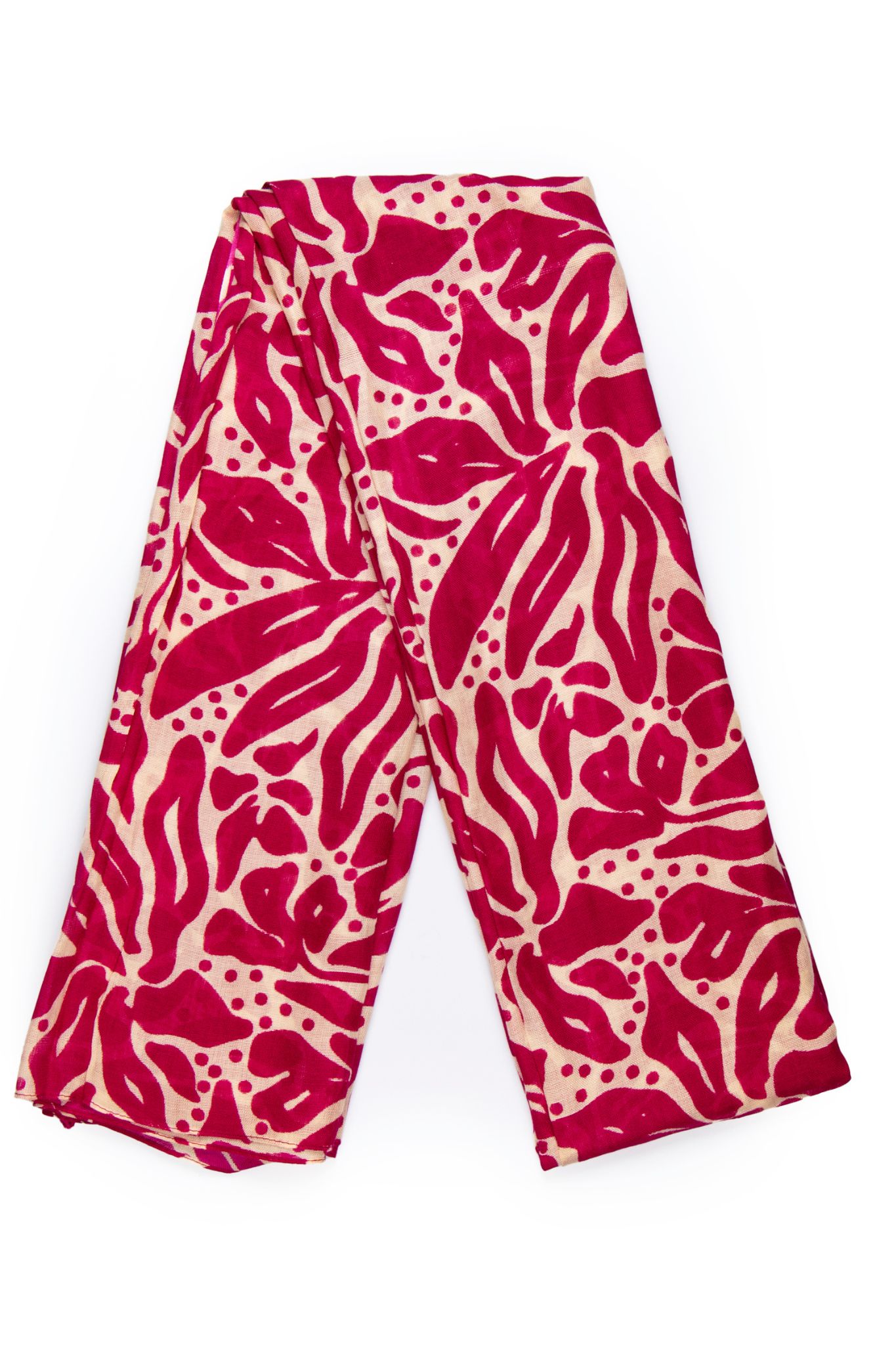 Fuchsia Lightweight Two Tone Floral Scarf, Image 3 of 3