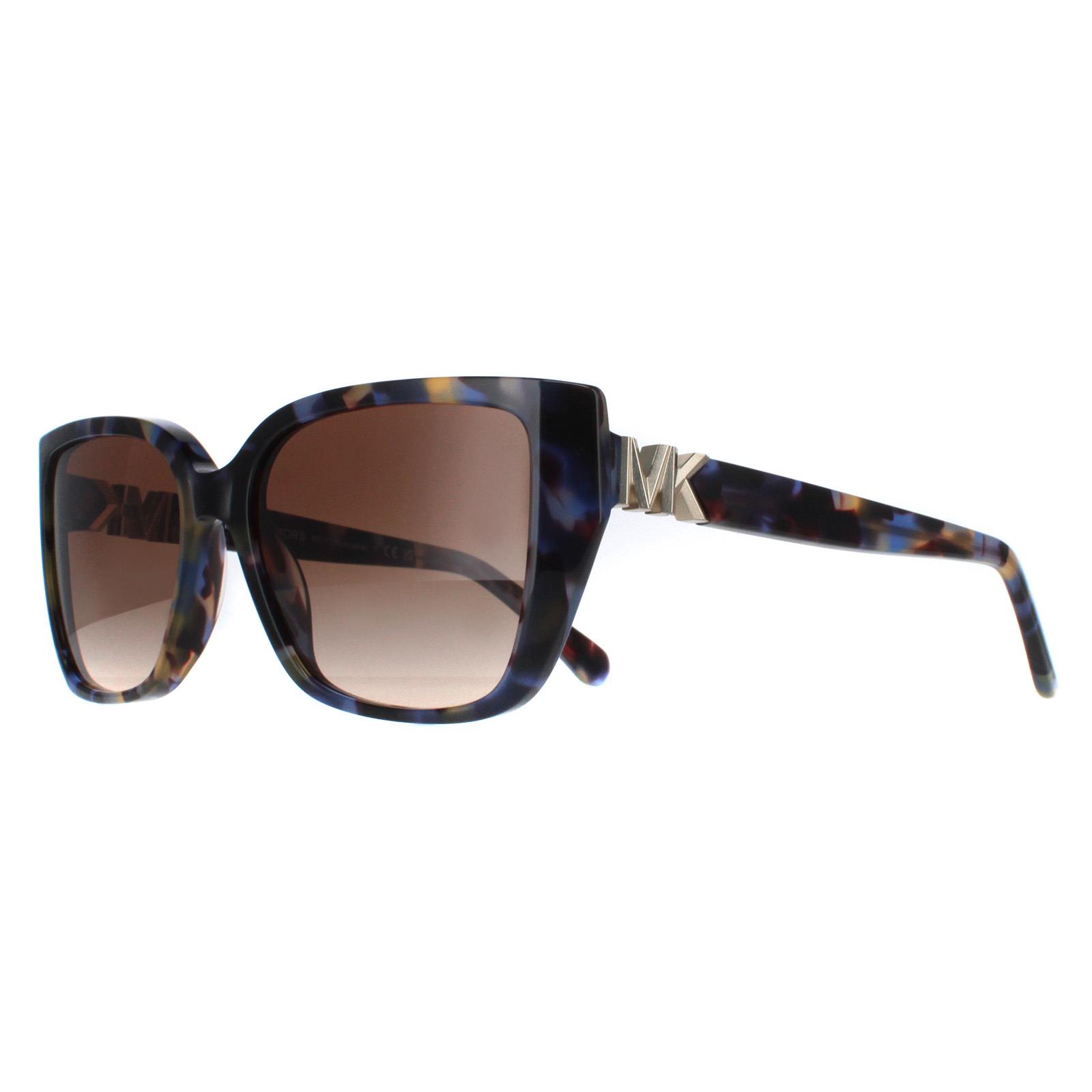 Brown Michael Kors Brown Rectangle Bright Blue Tortoise Brown Gradient MK2199 Acadia, Image 2 of 4