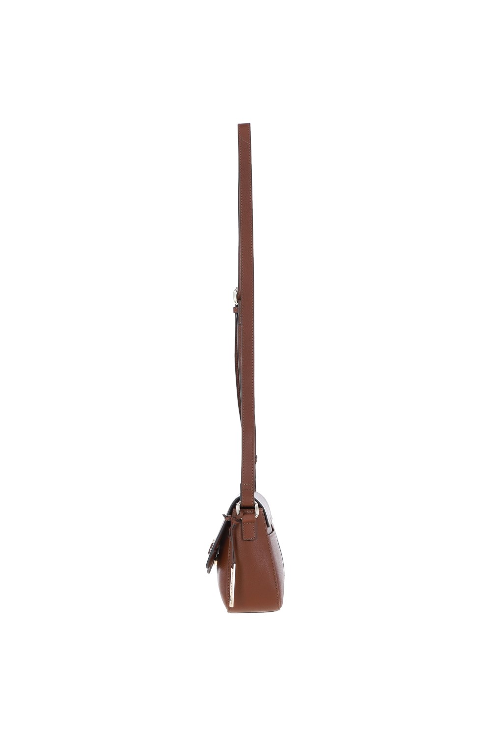 Tan Flap Over Real Leather Crossbody Bag, Image 3 of 4