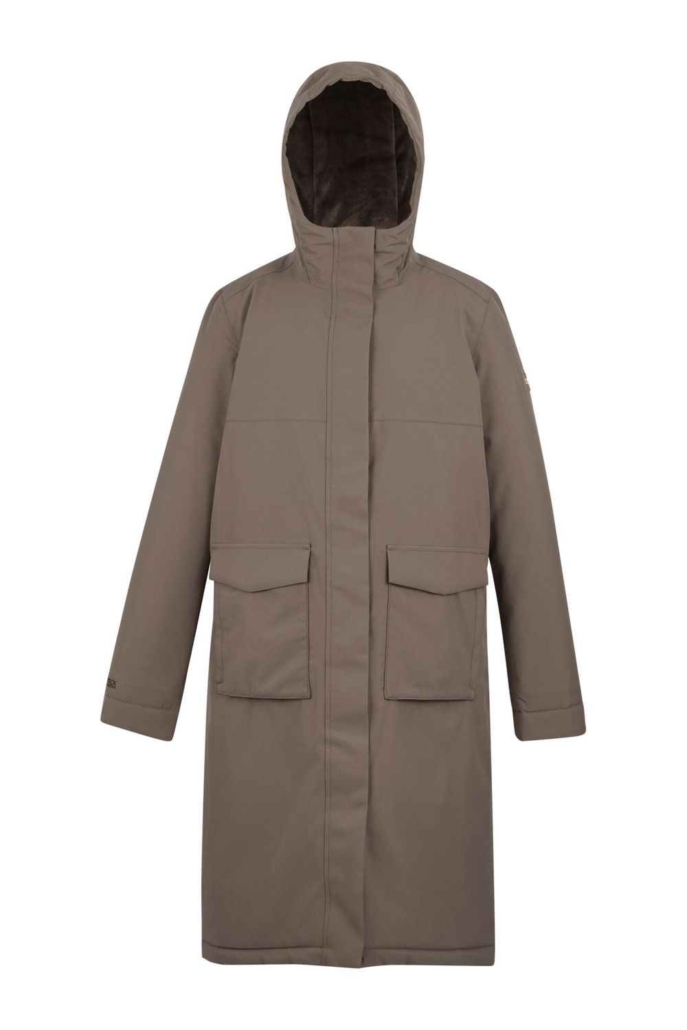 Mocha Yarli Longline Waterproof Jacket, Image 1 of 4