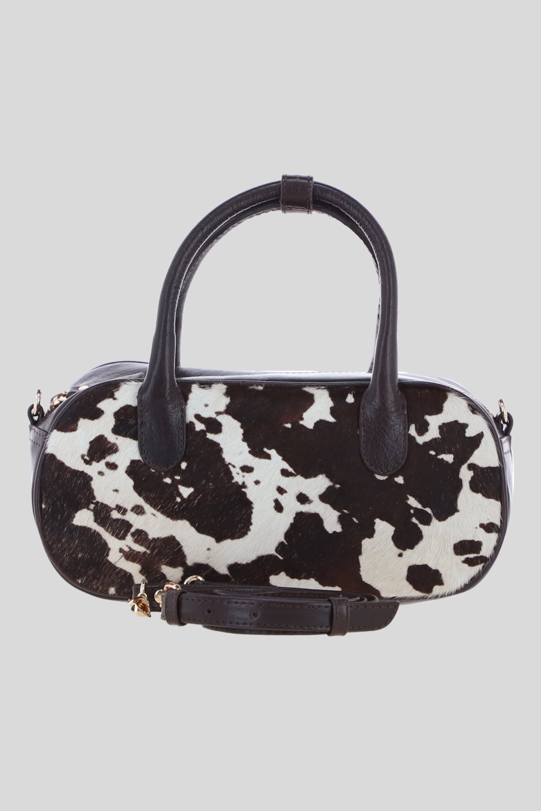 Multi Real Hair-On Leather Mini Bowler Handbag, Image 1 of 4