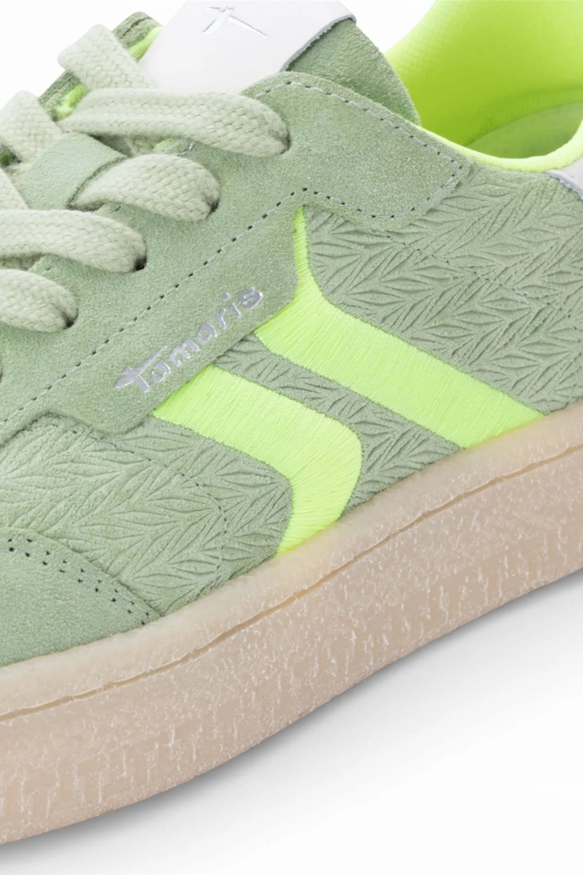 Green Tamaris Green Tamaris Womens Green Neon Stripe Sneaker, Image 5 of 8