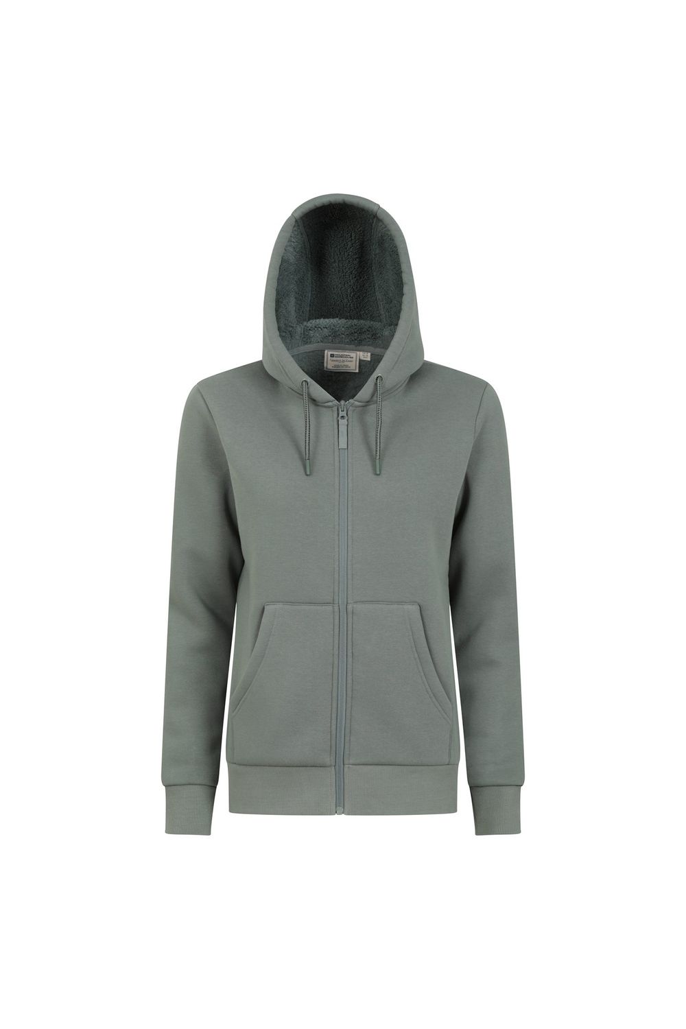 Khaki Dalton Sherpa Lined Full Zip Hoodie, Image 1 of 4