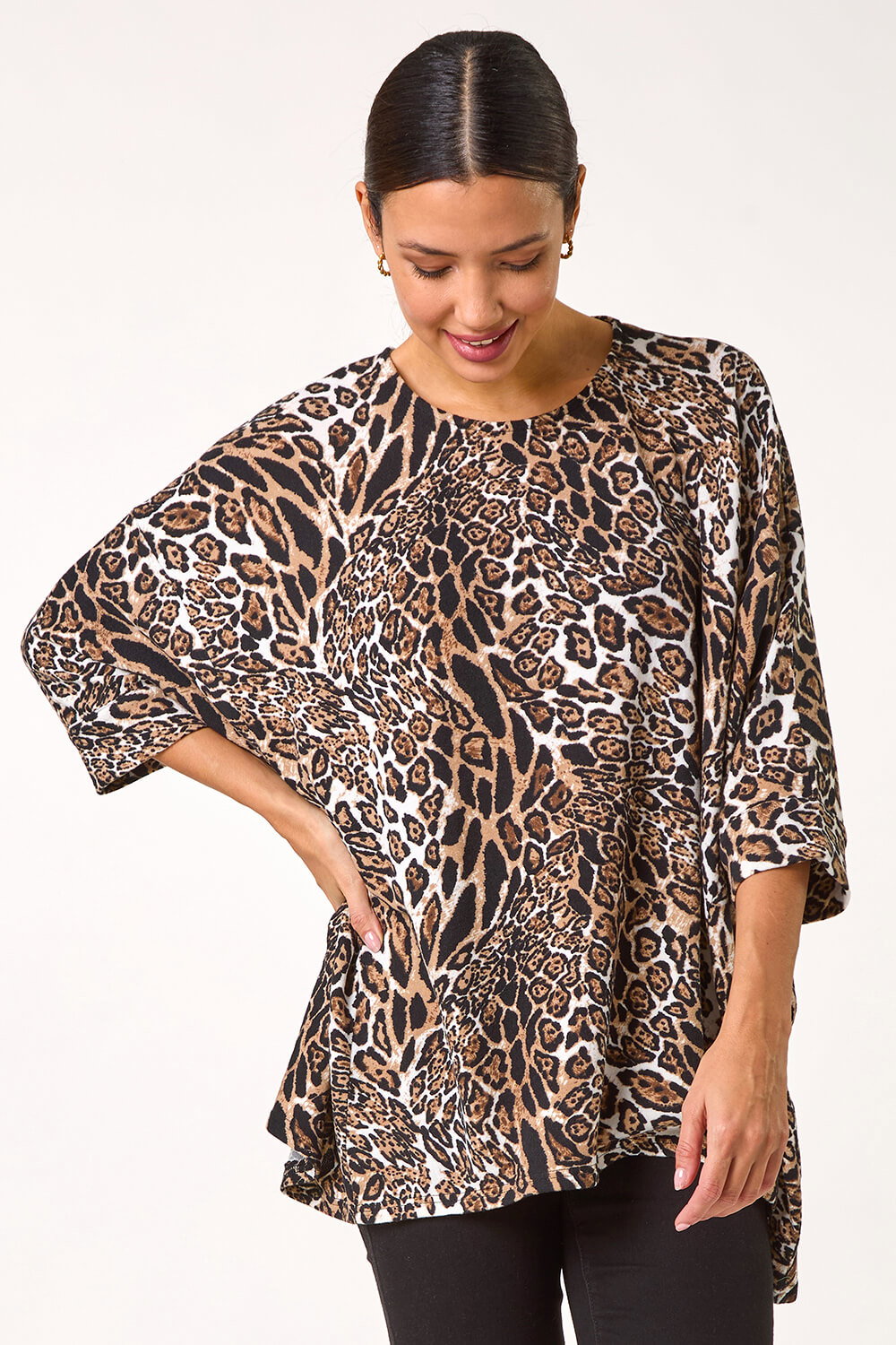 Natural Snit Animal Print Top, Image 5 of 7