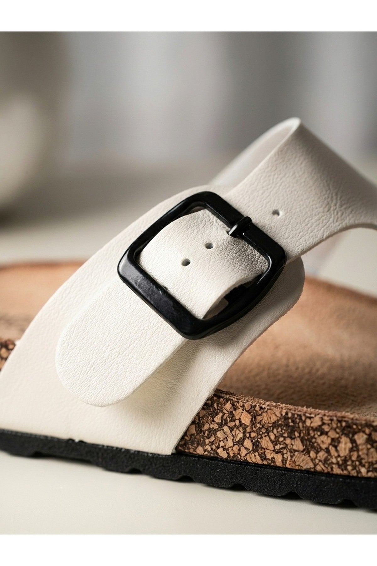 White iKrush White Wren Buckle Cork Toe Post Sandal, Image 2 of 4