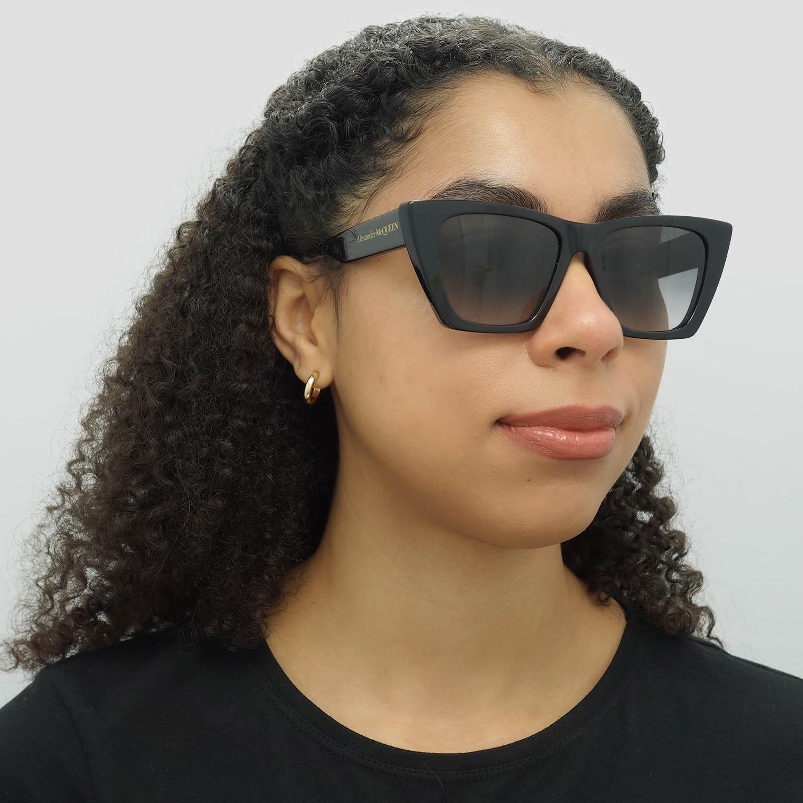 Black Alexander McQueen Black Cat Eye Black Grey AM0299S, Image 8 of 8