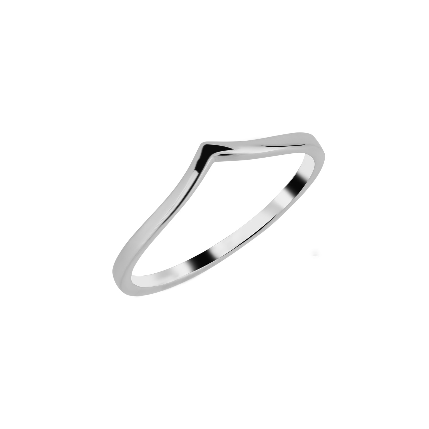 Silver Spero Silver Sterling Silver Plain Polished Wishbone V Ring, Image 1 of 2