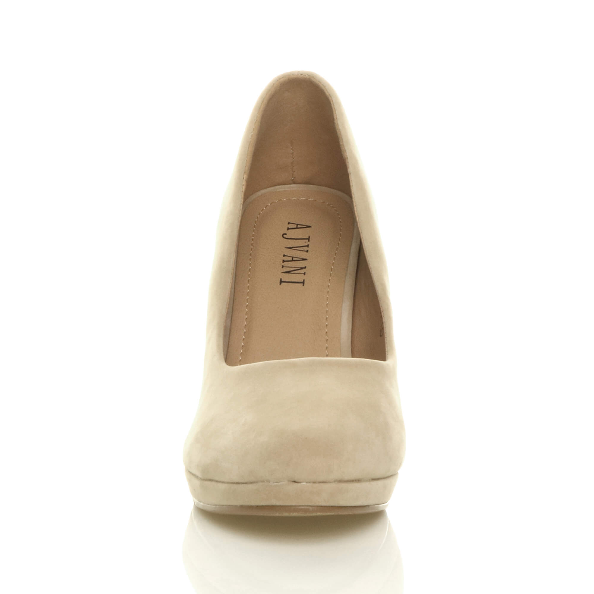 Natural Mid High Heel Court Shoes, Image 6 of 6