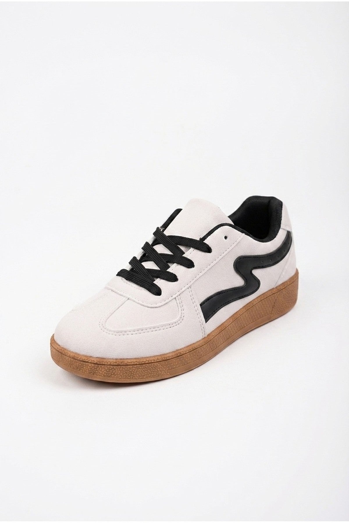 White iKrush White Poppy Womens Retro Stripe Gum Sole Trainers, Image 4 of 5