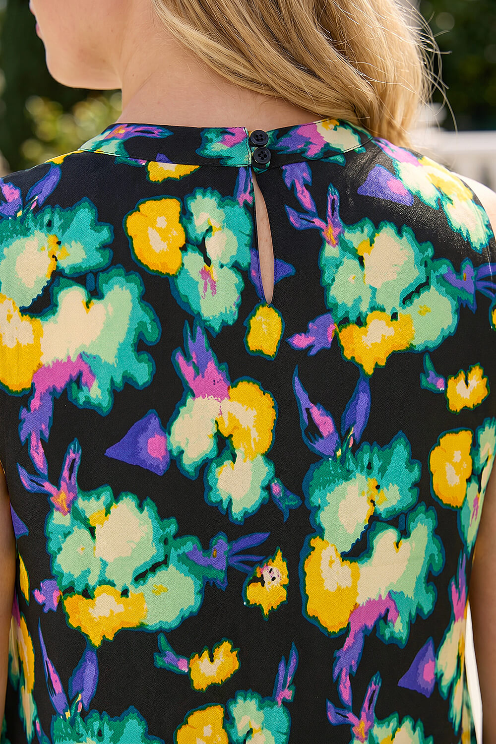 Green Curve Highneck Floral Midi Dress, Image 5 of 4