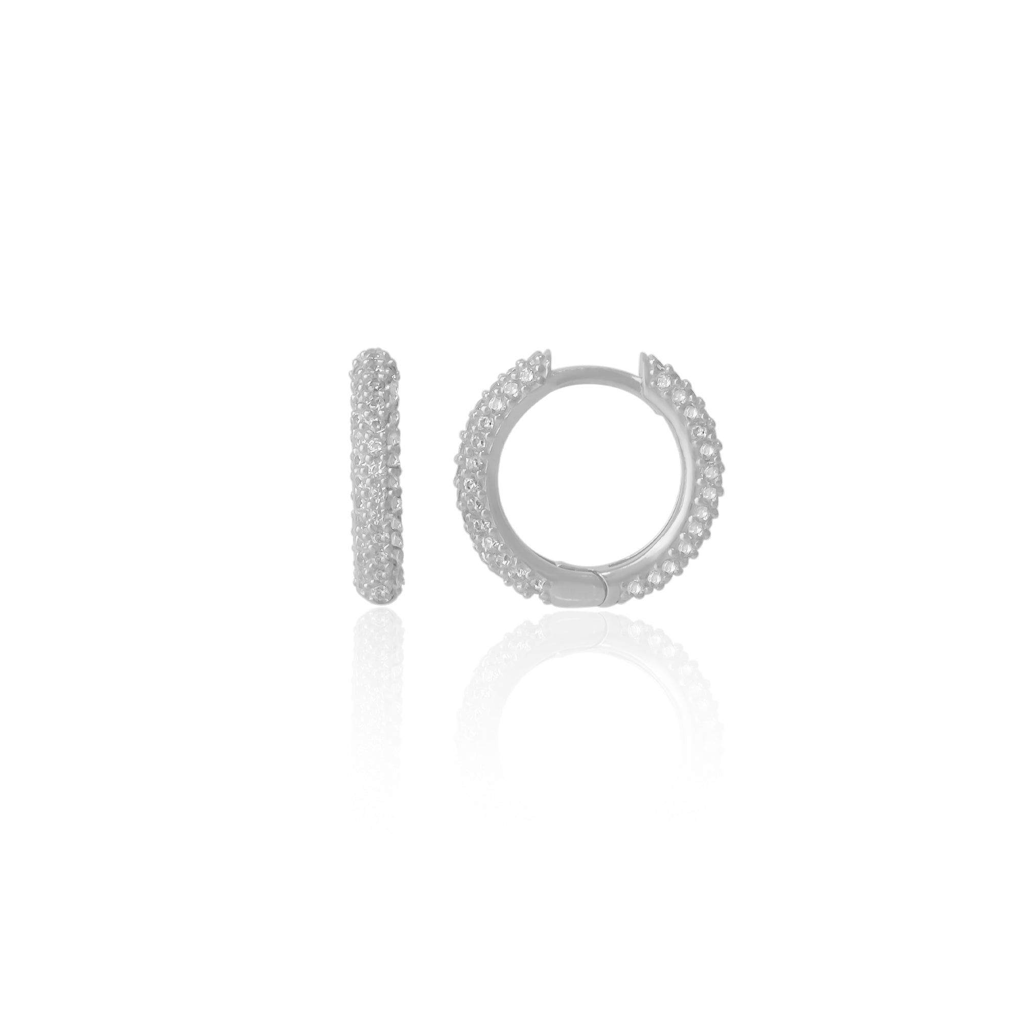 Silver Pave Sterling Silver Hoop Earring, Image 1 of 3