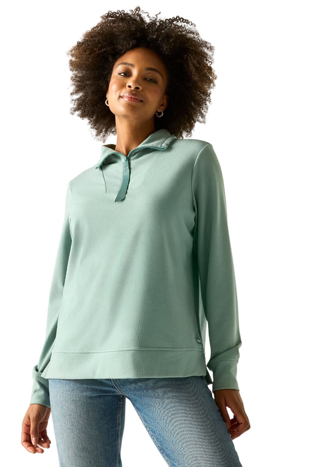Olive Demmi Quarter Zip Fleece Top, Image 4 of 6
