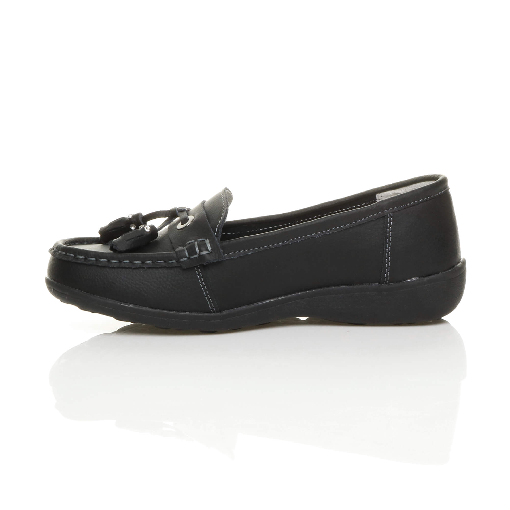 Black Comfort Boat Shoes Loafers, Image 3 of 8