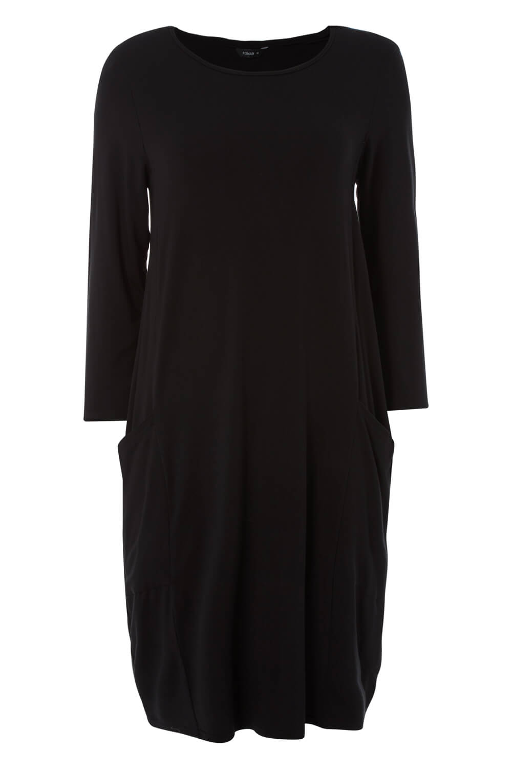 Black 3/4 Sleeve Slouch Dress, Image 5 of 4