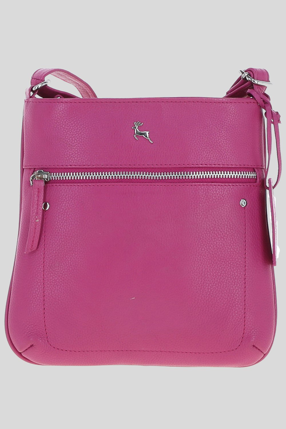 Raspberry 'Edinburgh' Real Leather Crossbody Bag, Image 1 of 4