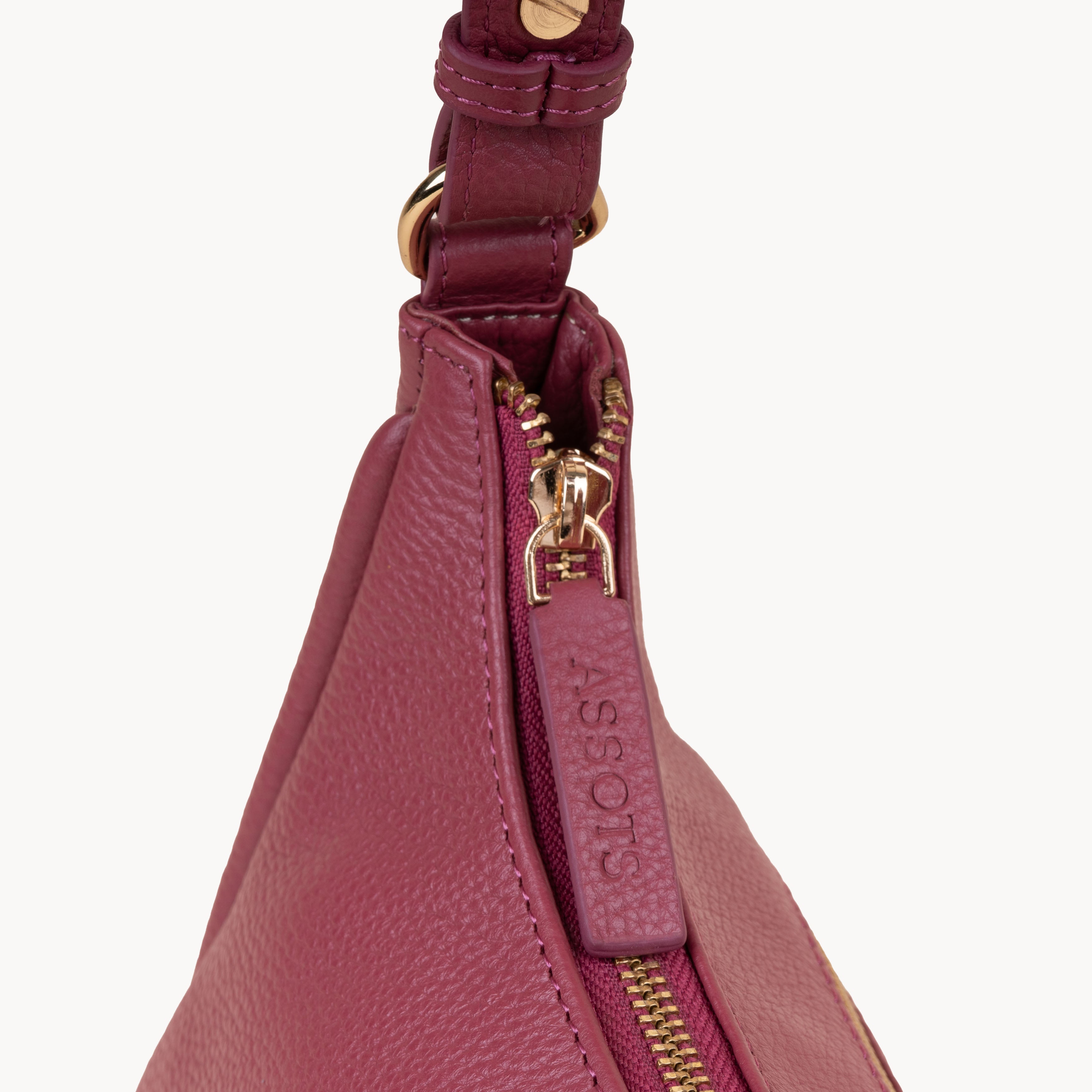 Pink Assots London Pink 'NATASHA' Pebble Grain Real Shoulder Bag, Image 3 of 5