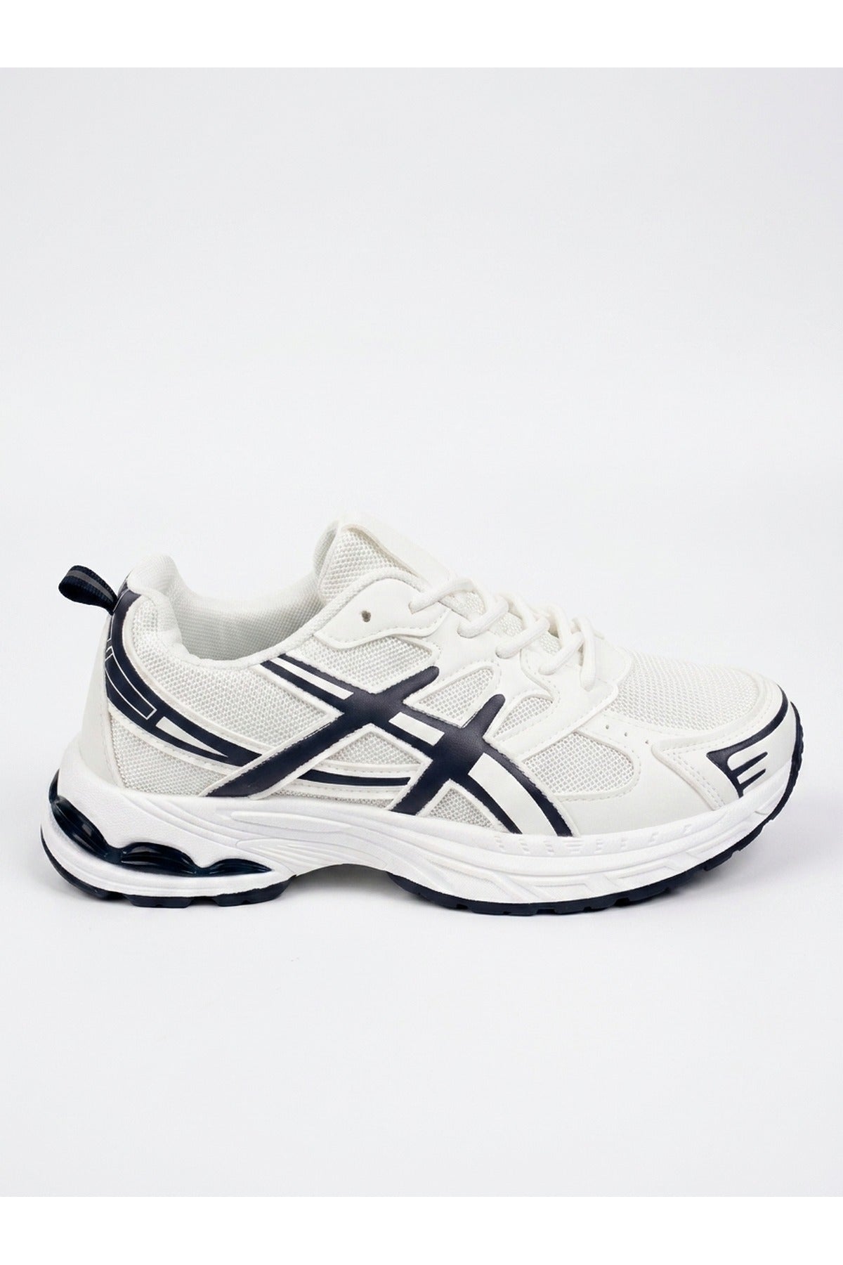 White iKrush White Constance Mixed Media Panelled Trainers, Image 1 of 5