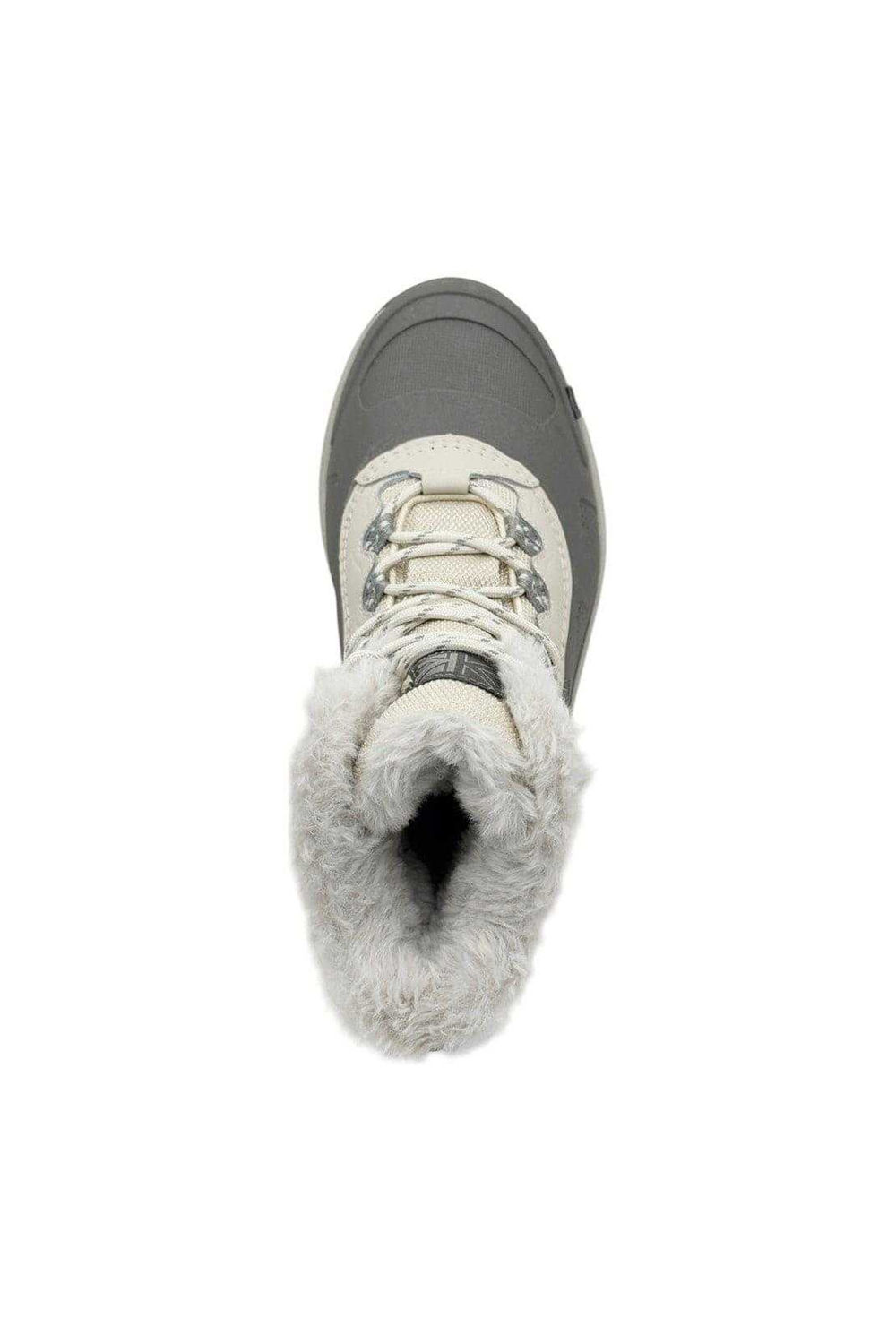 White Faux Fur Lined Contrast Stitch Snow Boots, Image 3 of 4