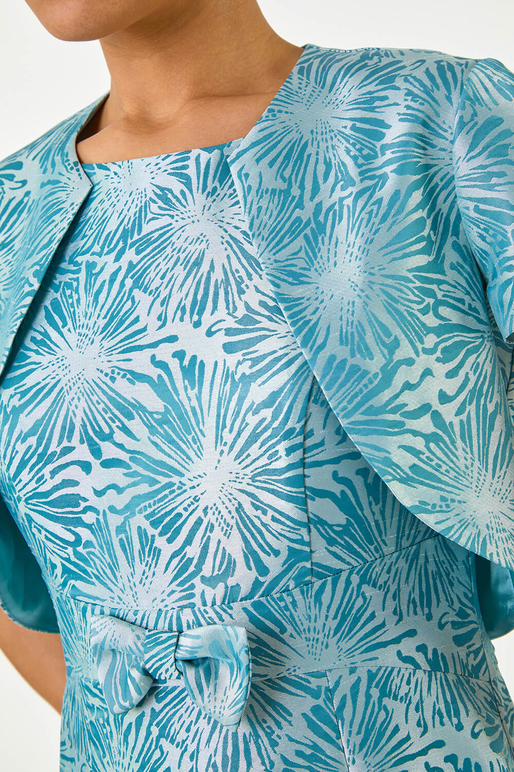 Sky Blue Jacquard Occasion Jacket, Image 6 of 5