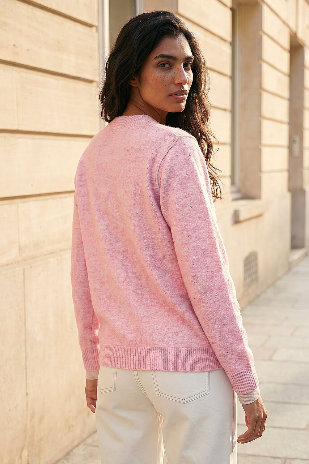 Light Pink Embellished Knit Jumper, Image 4 of 4