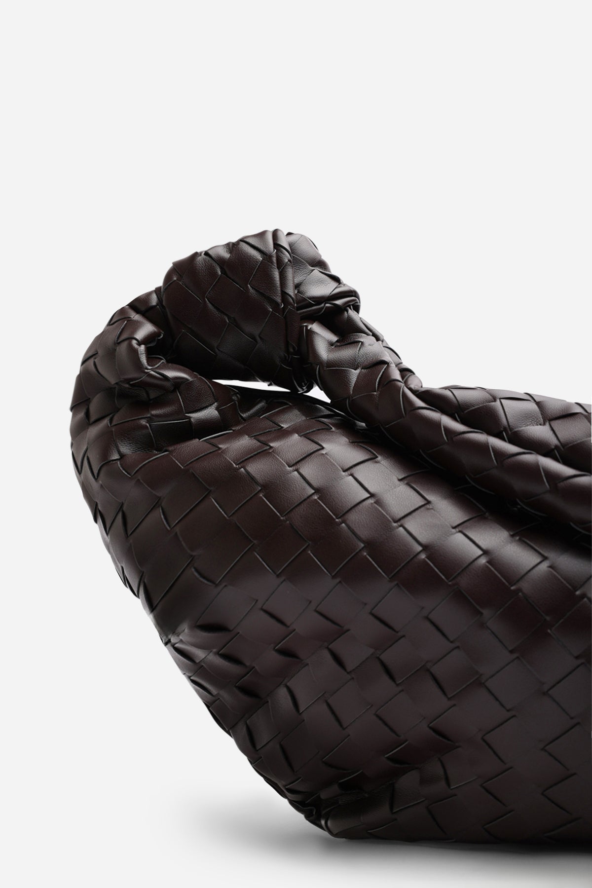 Brown Aqua Knotted Strap Woven Shoulder Bag, Image 3 of 5