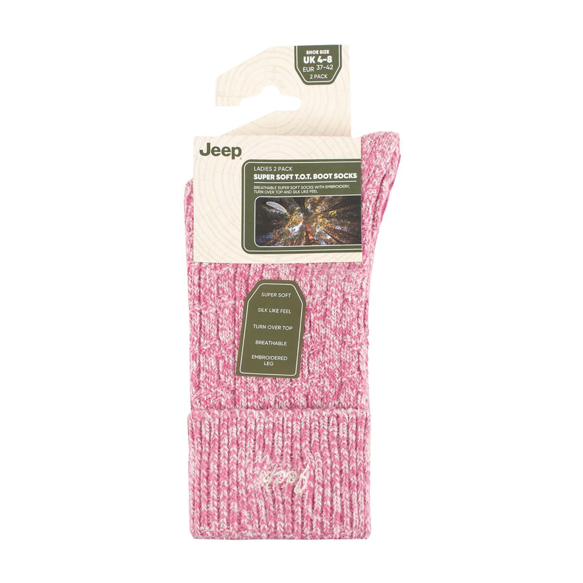 Pink 2 Pack Super Soft Boot Socks, Image 3 of 3
