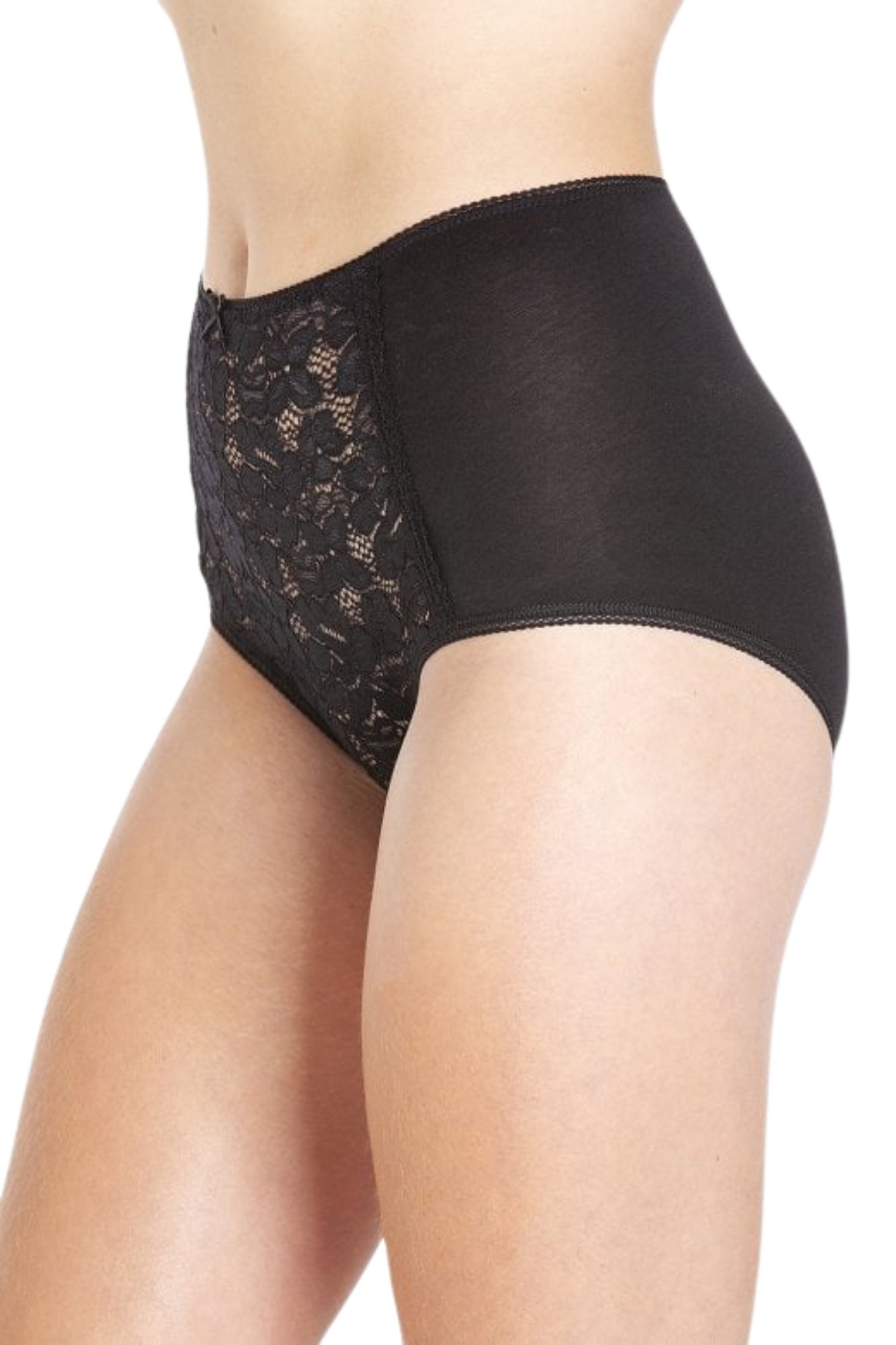 Black 3 Pack Lace Front Full Briefs, Image 4 of 4