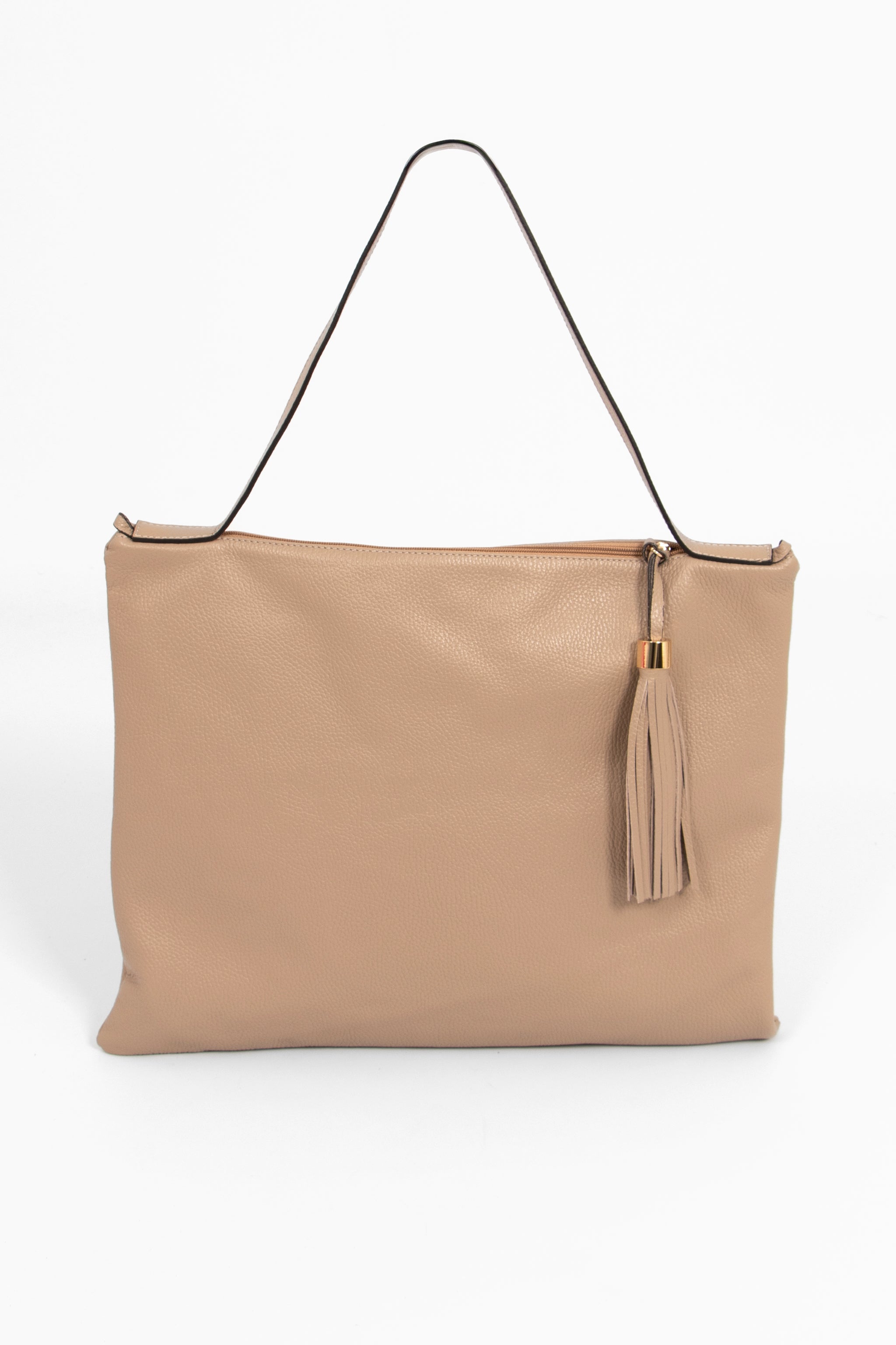 Black Italian Leather Tote Bag