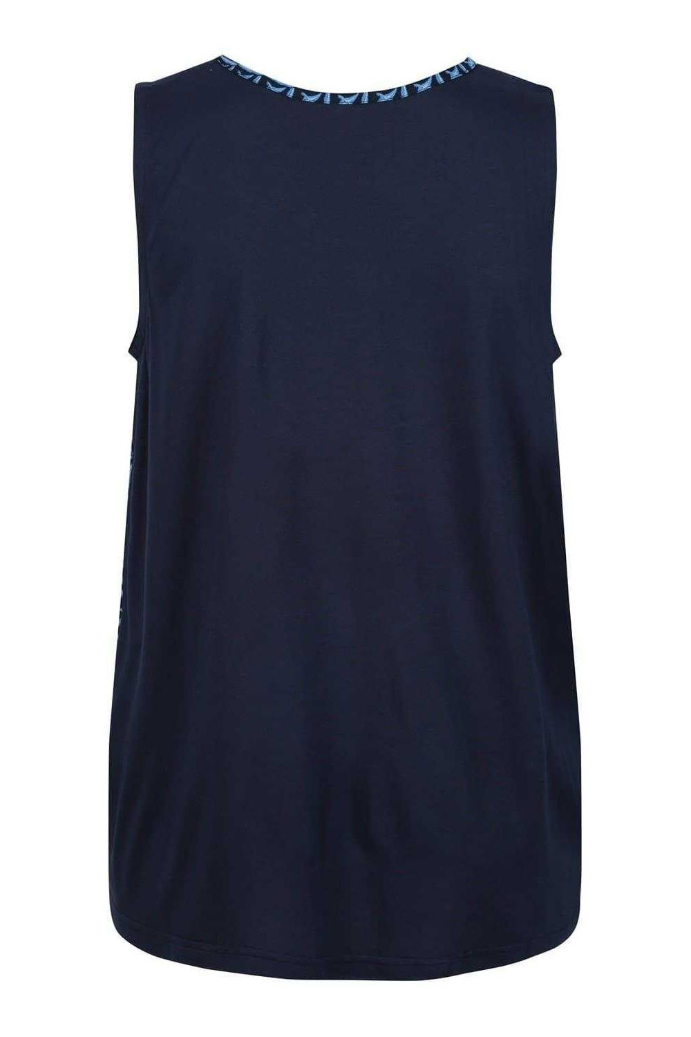 Navy Janessa Patterned Sleeveless TShirt, Image 2 of 3