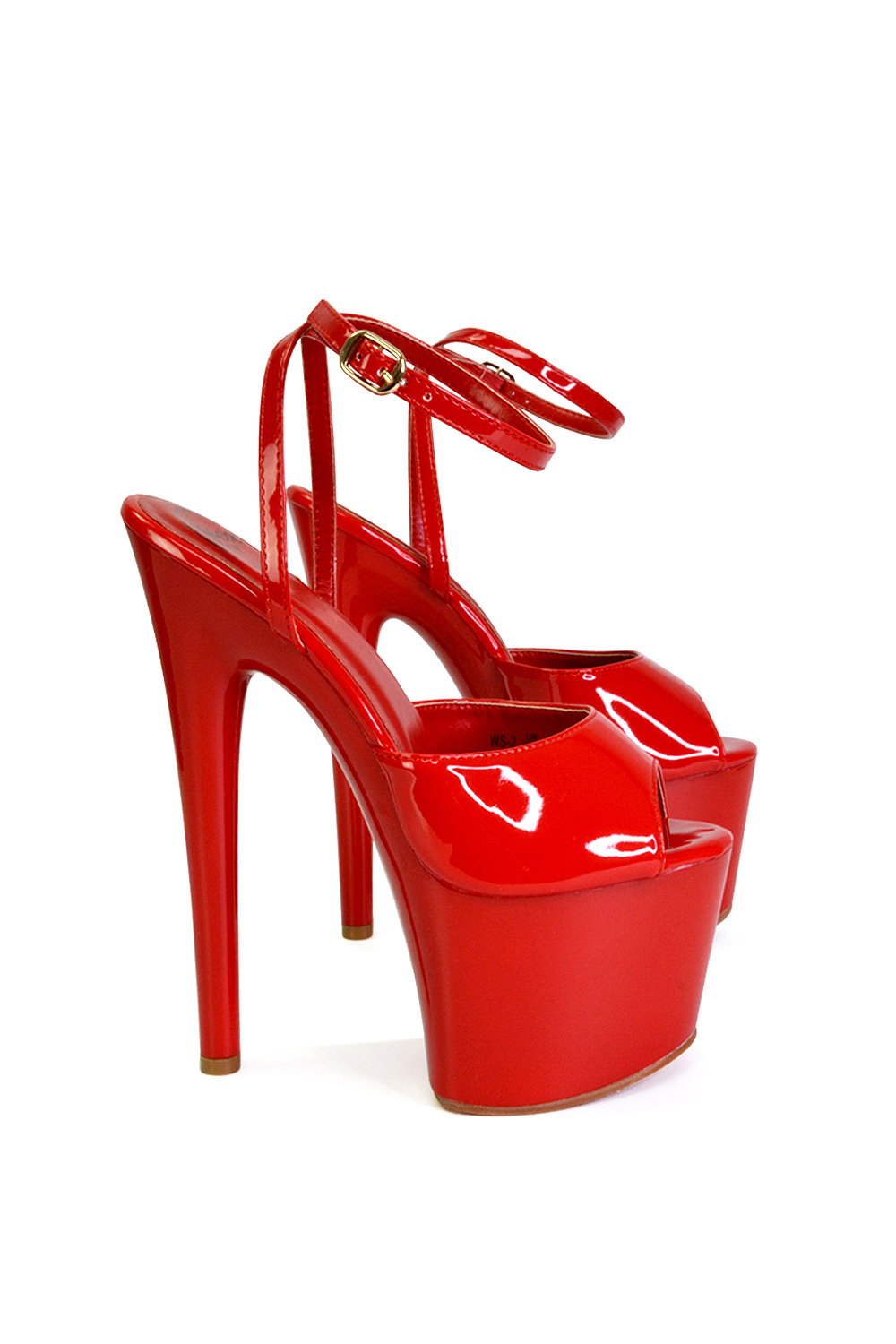 Red XY LONDON Red 'Sunshine' Strappy Peep Toe Stiletto High Heel Platform Shoes, Image 2 of 5