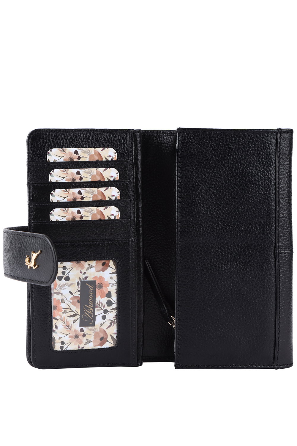 Black Sherry 14 Card RFID Protected Large Real Leather Purse, Image 4 of 5