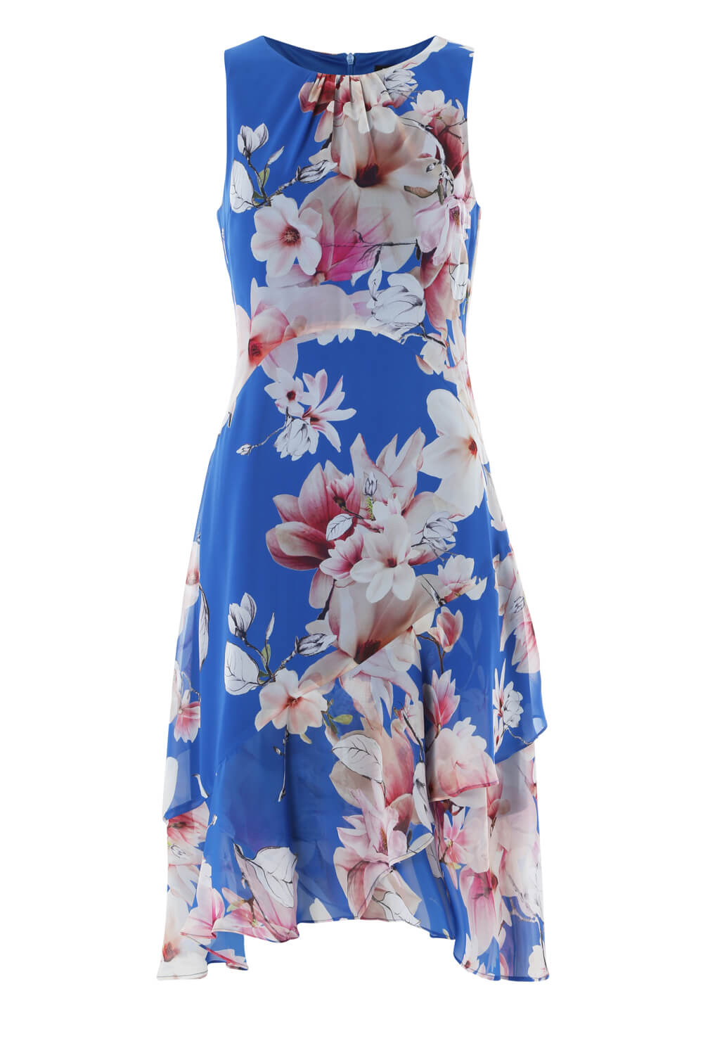 Ruffles Hem Chiffon Midi Dress (Cherry Blossom)