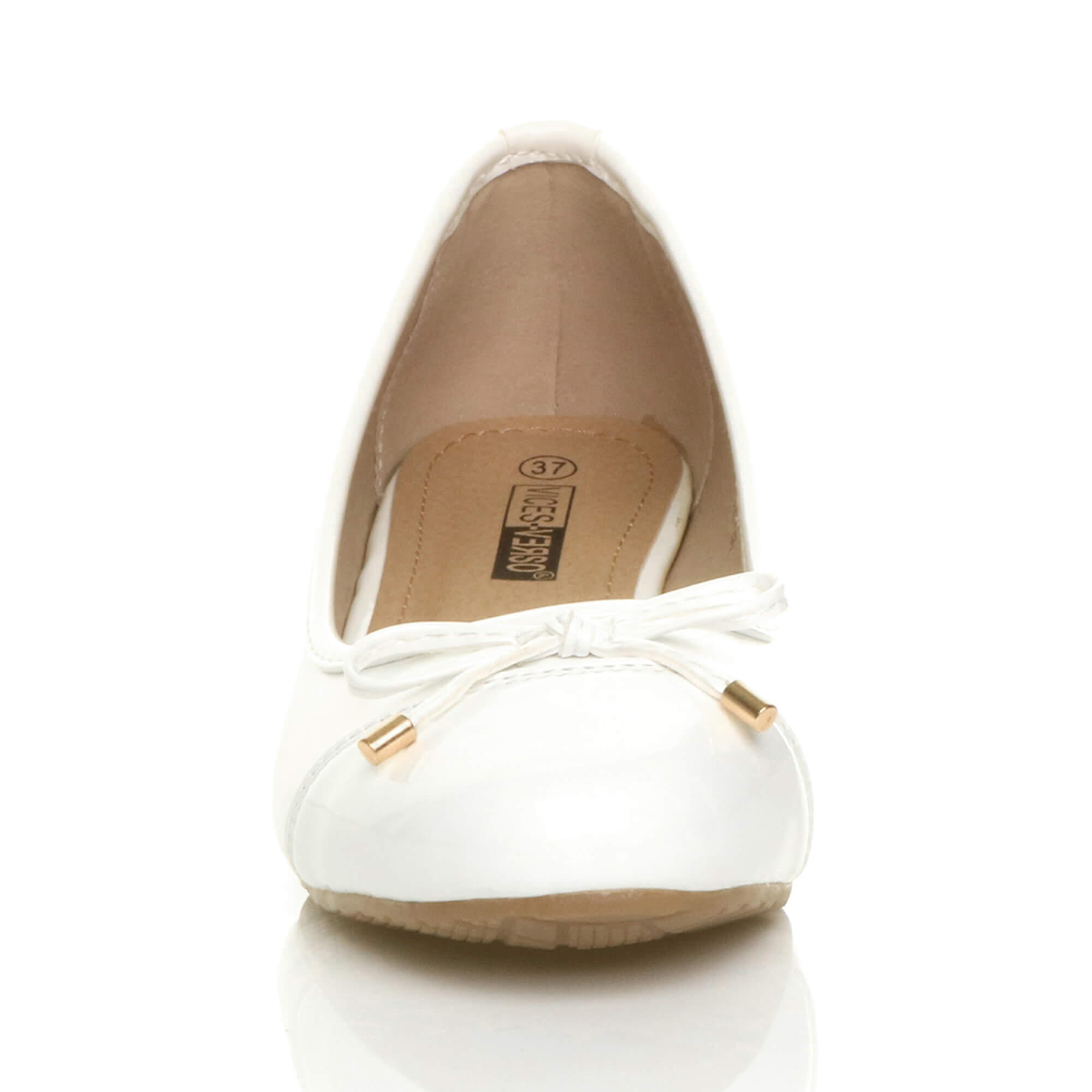 White AJVANI White Low Mid Wedge Heel Comfort Court Shoes, Image 6 of 6