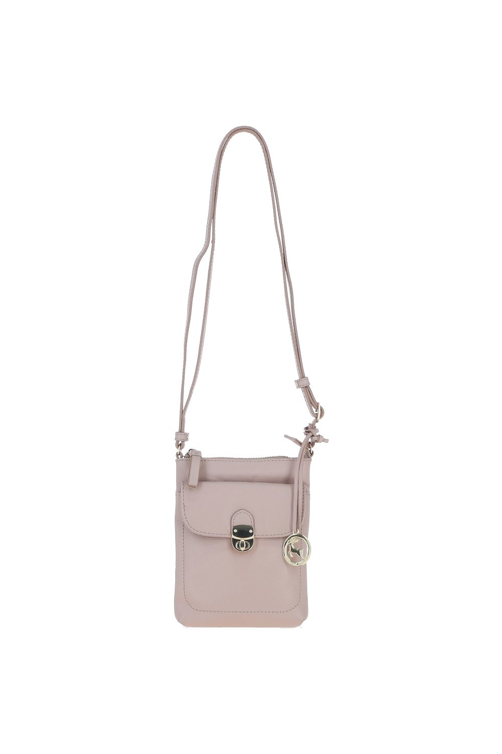 Beige Real Leather Crossbody Bag, Image 2 of 4