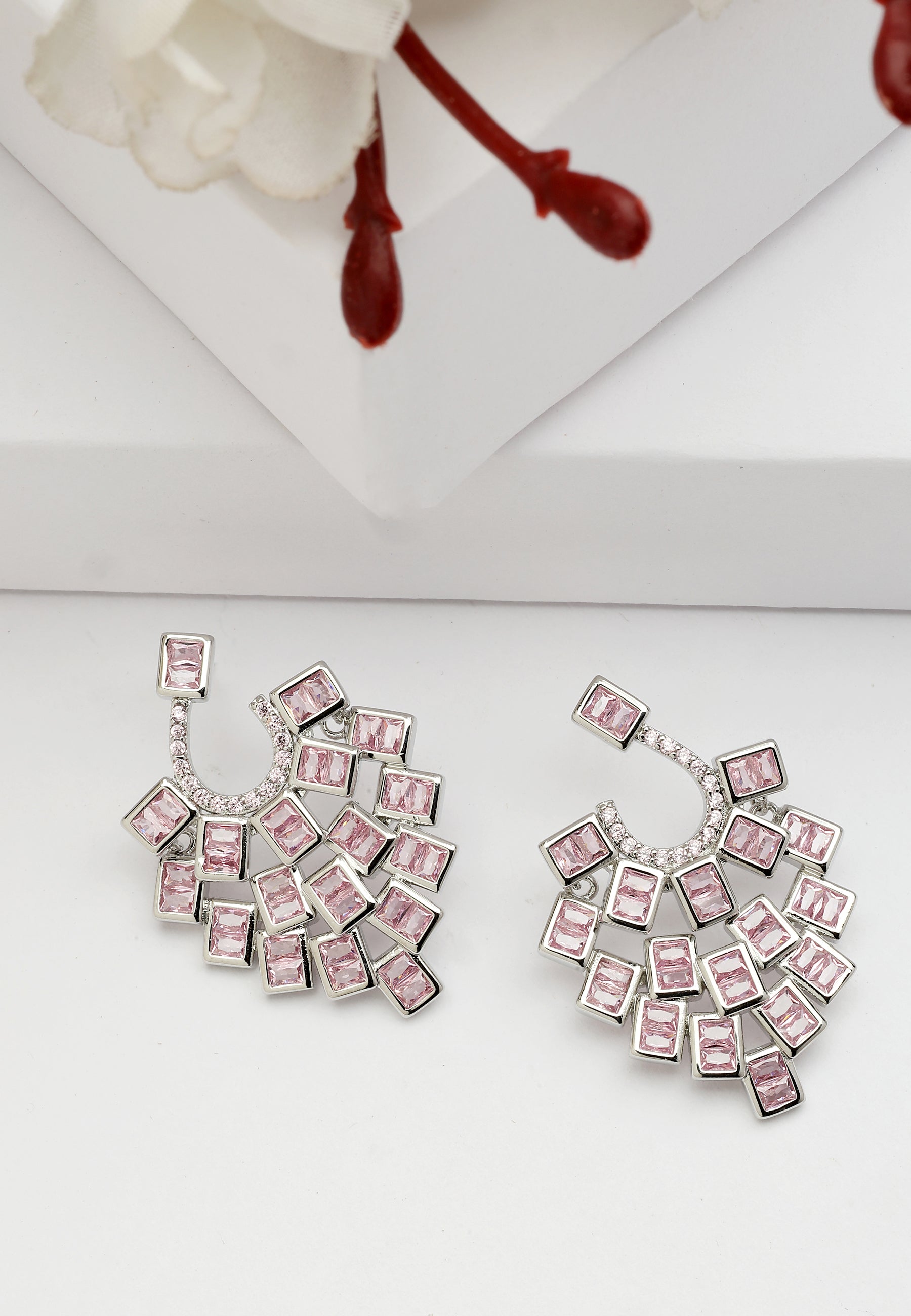 Light Pink Diva Elegant Earrings, Image 2 of 5