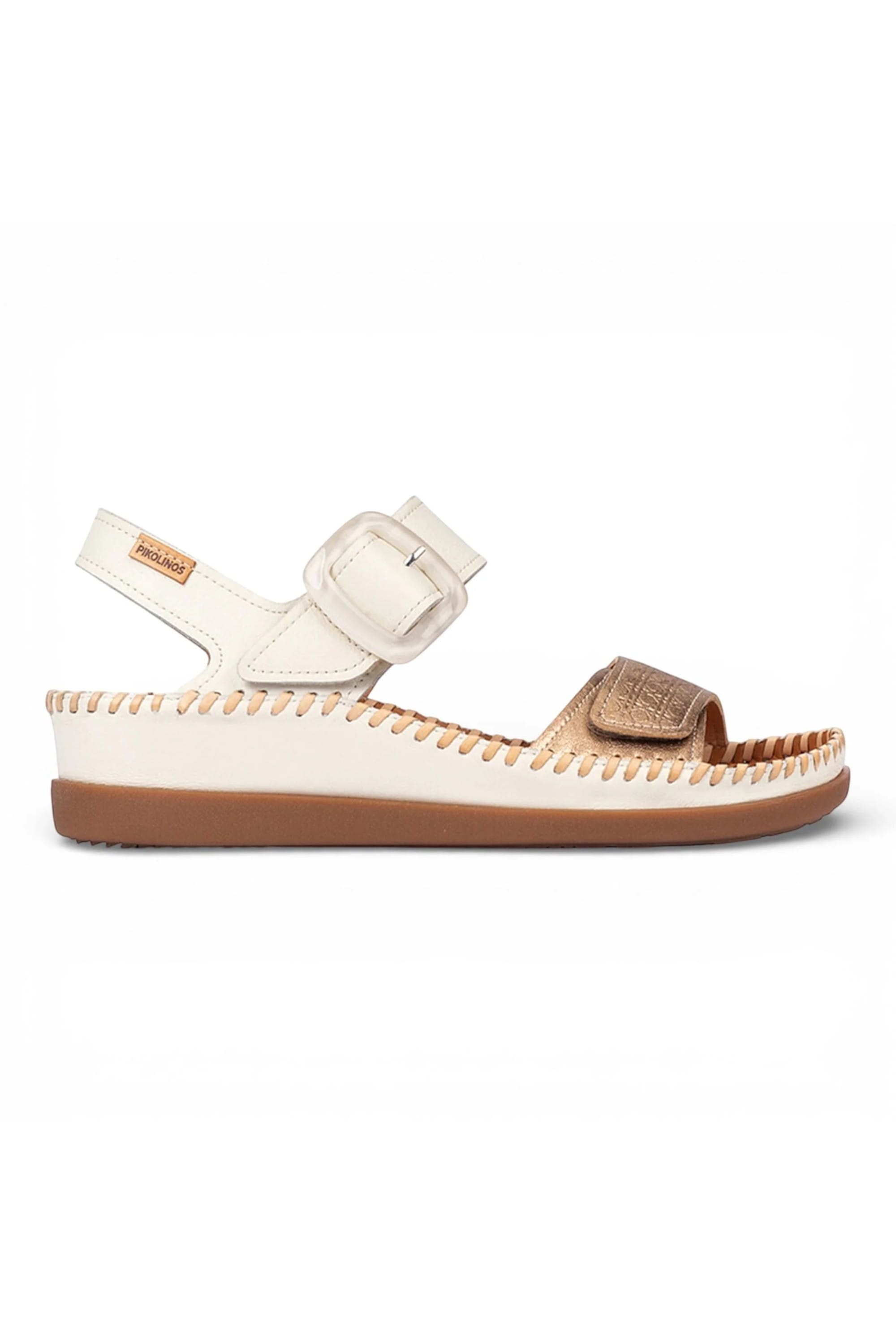 White Womens Leather Summer Sandals-W8k-0555C1