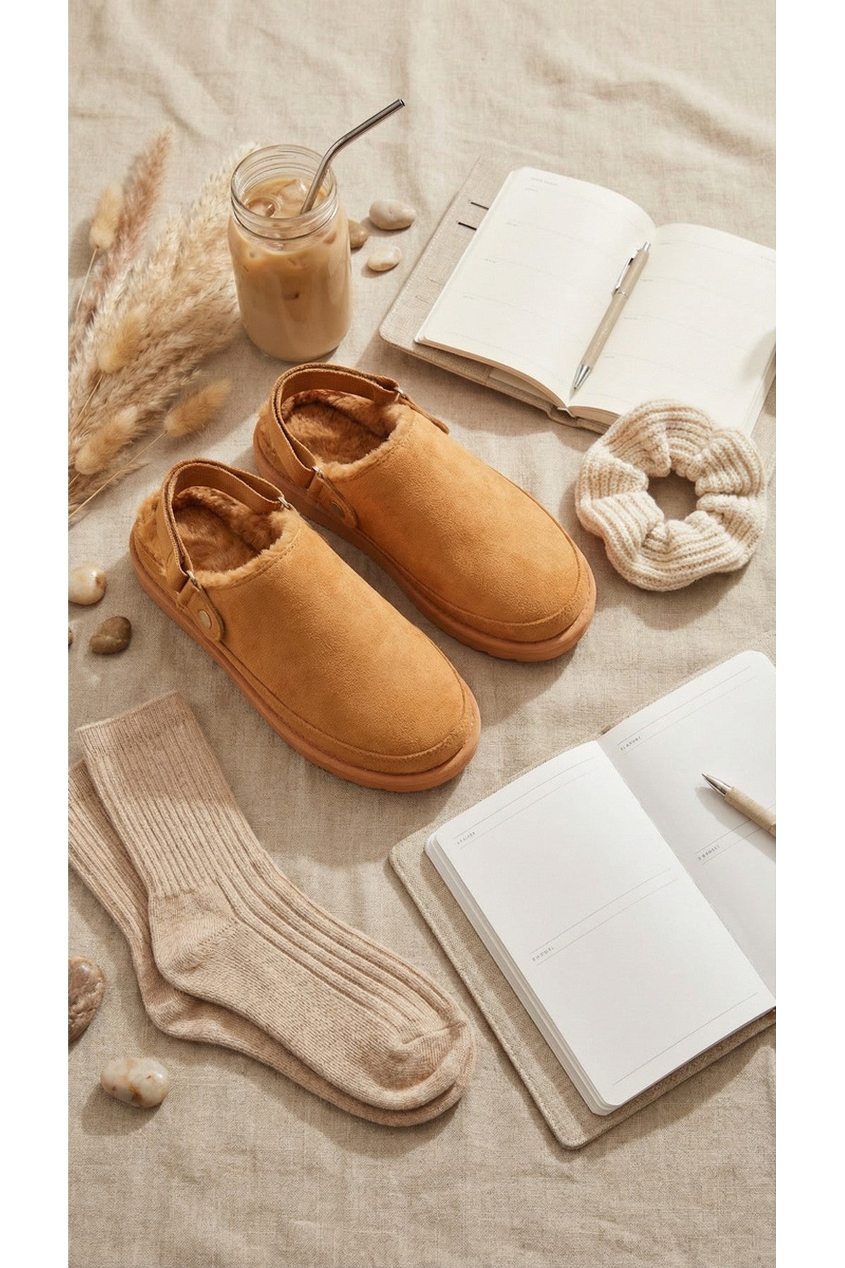 Camel Niraya Faux Suede Slingback Mule Sandals With Cuff Strap, Image 8 of 8